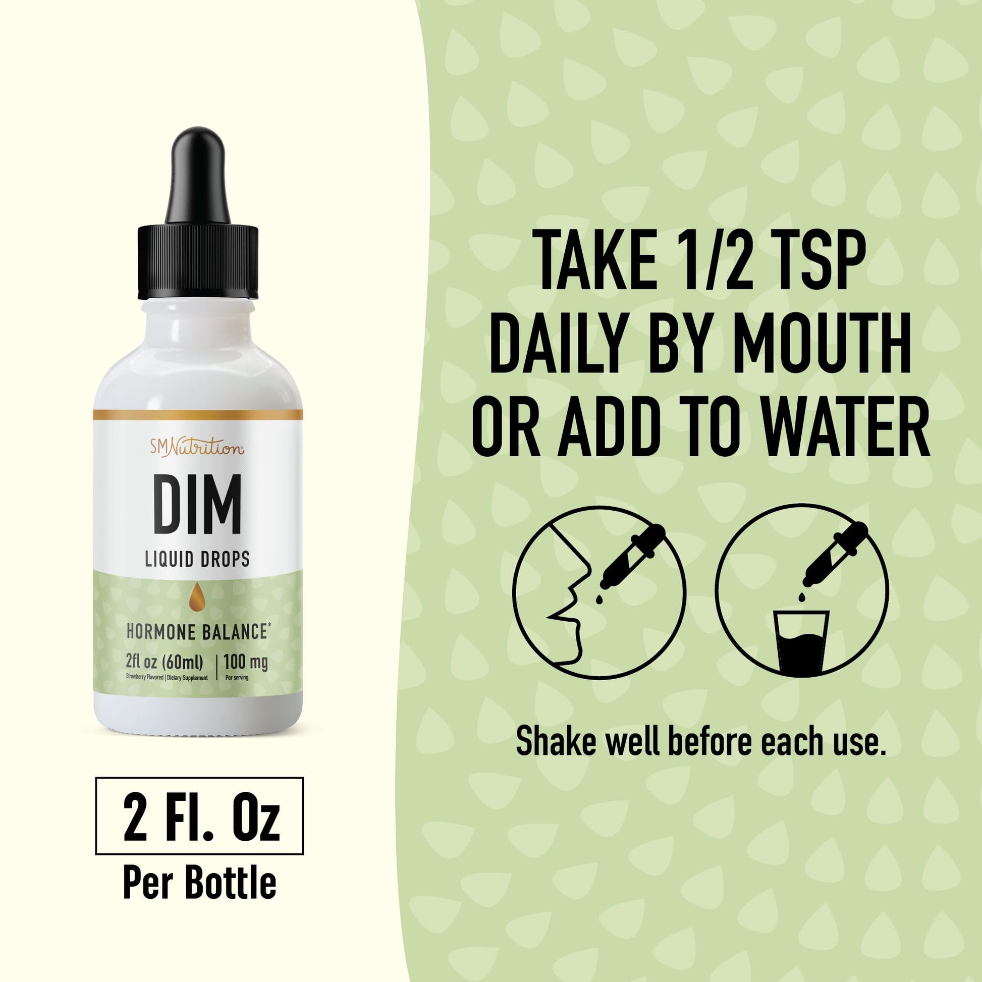 DIM Supplement Liquid Drops 100mg for Estrogen Balance for Women & Men | Hormone Balance SMNutrition Au supplements