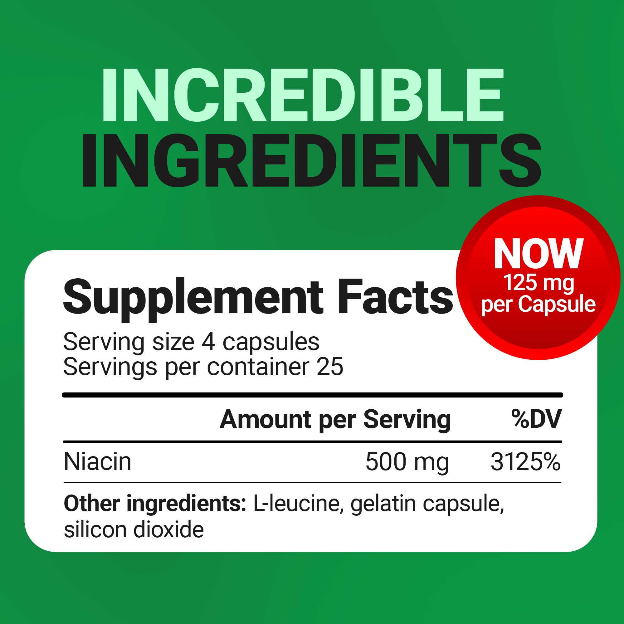 Dr. Berg Highly-Potent Niacin 500 mg – Now Only 125 mg per Capsule for Niacin Flush Tolerance Building – Gradually Increase to 500mg a Day – Vitamin B3 for Heart, Brain & Energy Support – 100 Capsules Dr. Berg Nutritionals Au supplements