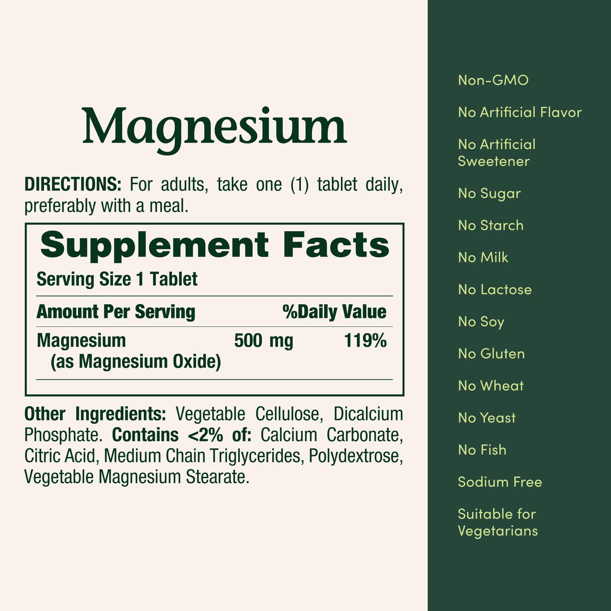 Nature's Bounty Magnesium 500 mg Tablets, High Potency Magnesium Supplement for Bone & Muscle Health, Whole Body Support, 200 Count (Pack of 1) Nature's Bounty Au supplements