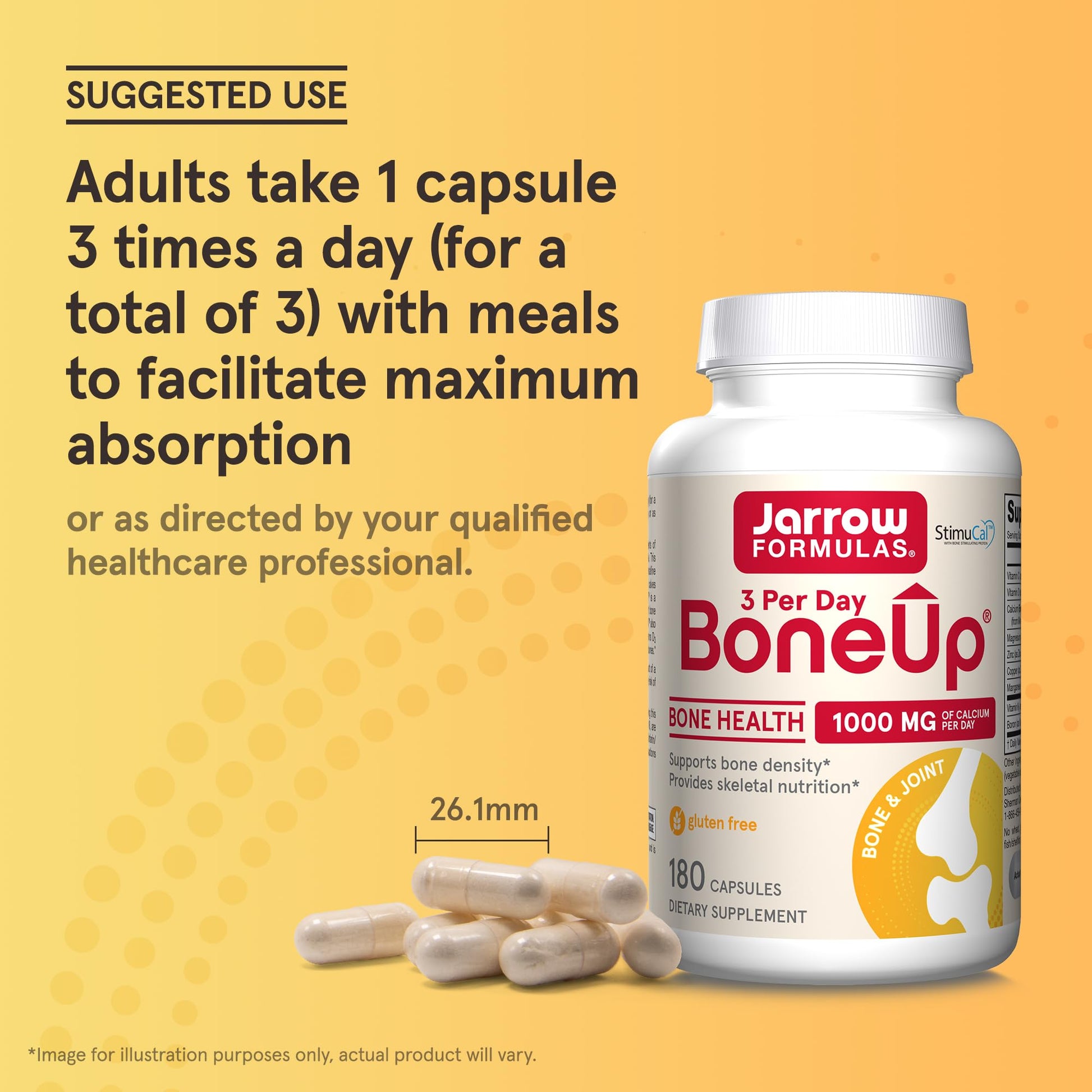 Jarrow Formulas BoneUp Three Per Day for Bone Density and Skeletal Nutrition, Includes Vitamin D3, K2 (as MK-7) and Calcium, 180 Capsules, 60 Day Supply Jarrow Formulas Au supplements