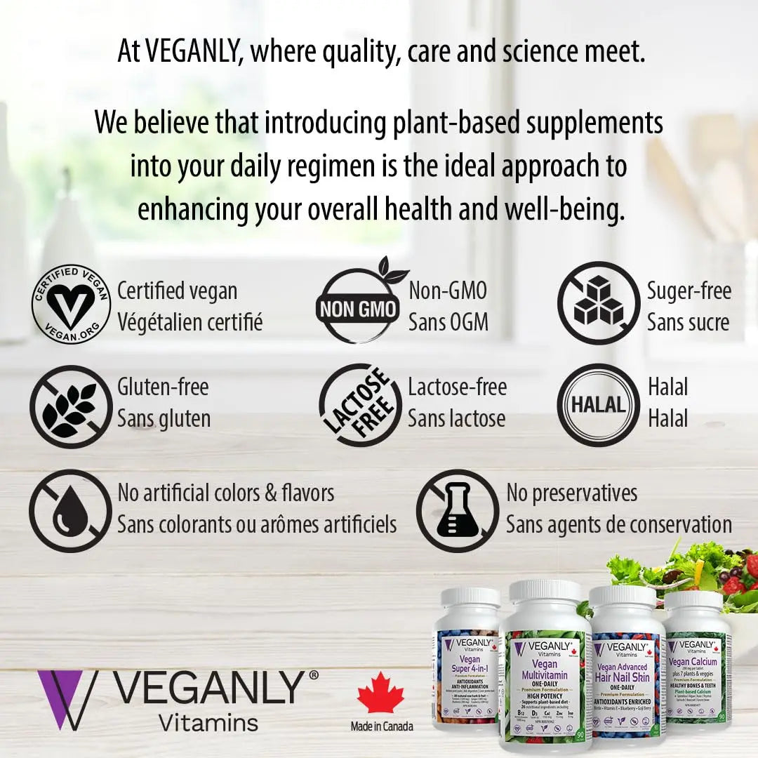 VEGANLY Vitamins Vegan Multivitamin One-Daily, (90 Veg Tablets). Complete Nutrition Support for Plant-Based, Vegan or Vegetarian Diets VEGANLY Vitamins Au supplements