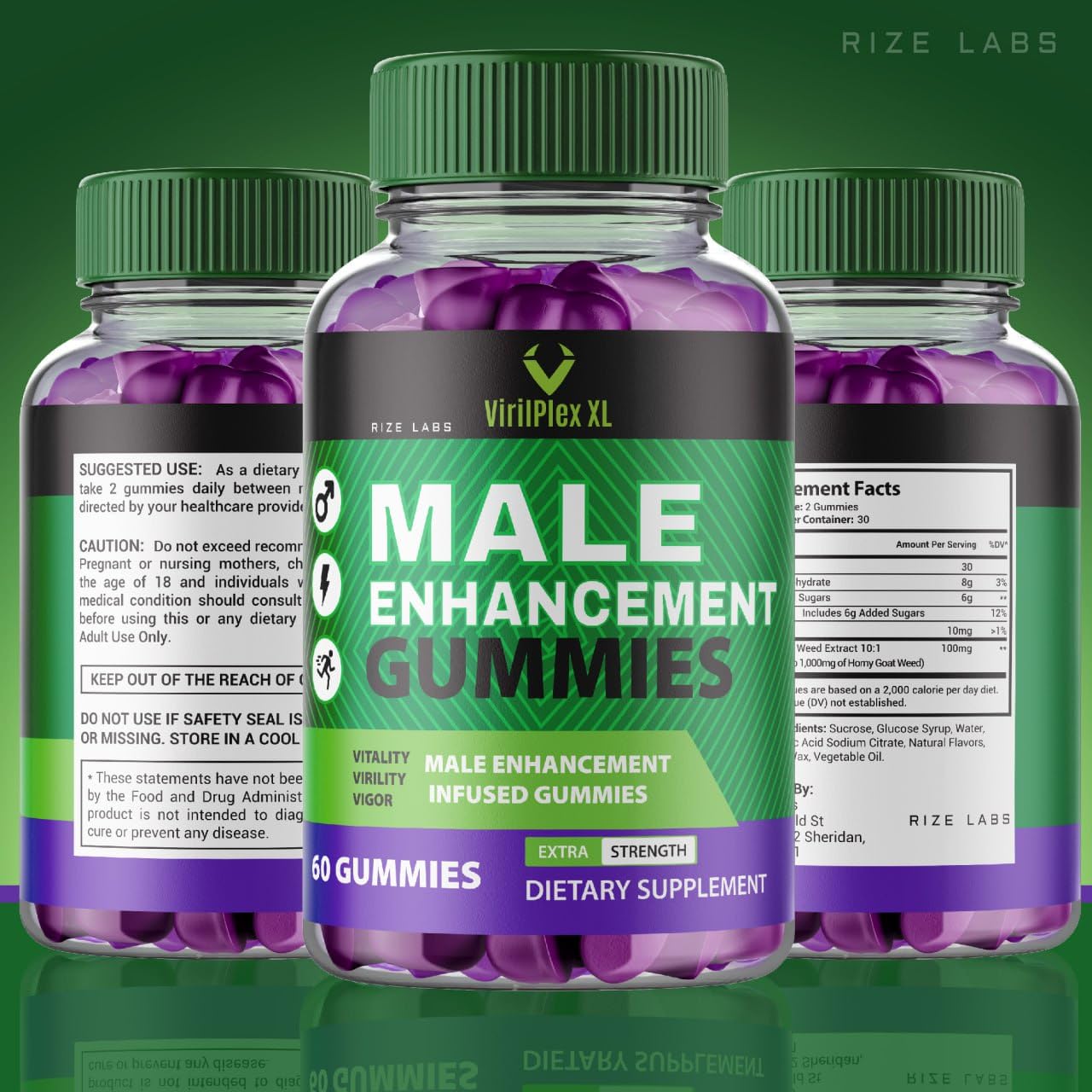 VirilPlex XL Male Performance Gummies, Premium Formula for Health and Wellbeing, VirilPlex XL for Men Gummys to Deliver Peak Performance Benefits, VirilPlexXL Gomitas (60 Gummies) rize labsAu supplements