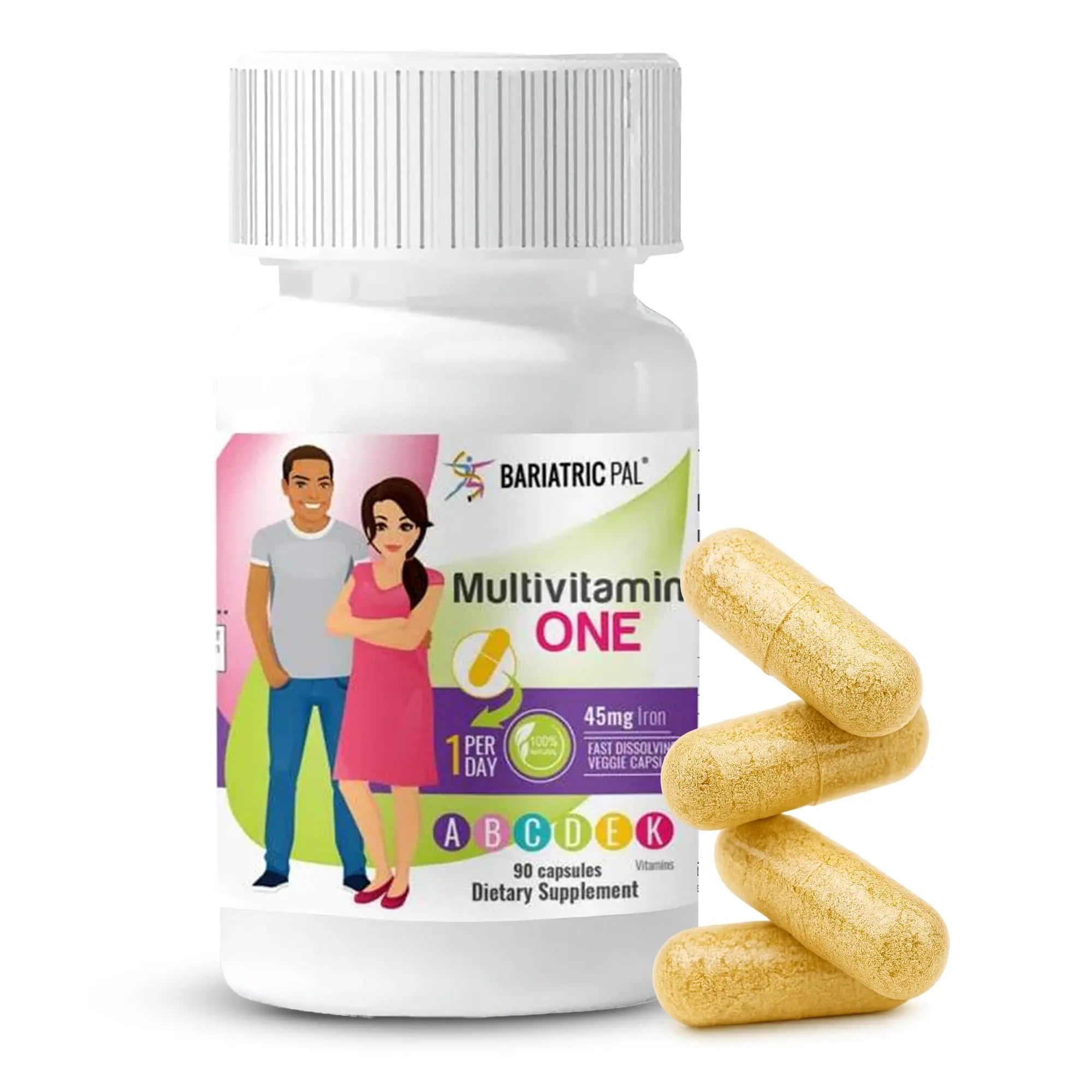BariatricPal Multivitamin ONE 1 per Day! Bariatric Multivitamin Capsule with 45 mg of Iron | Easy to Swallow Capsule | BariatricPal Au supplements