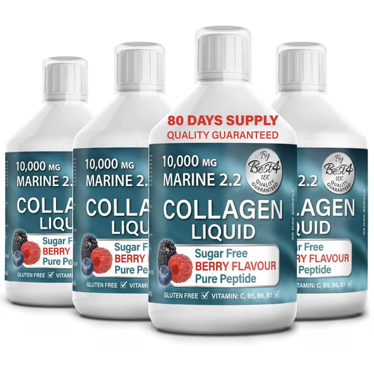 4 Pack Marine Collagen 2.2 Liquid 10000mg Sugar Free Ready to Drink Berry Flavour Best4GroupAU supplements
