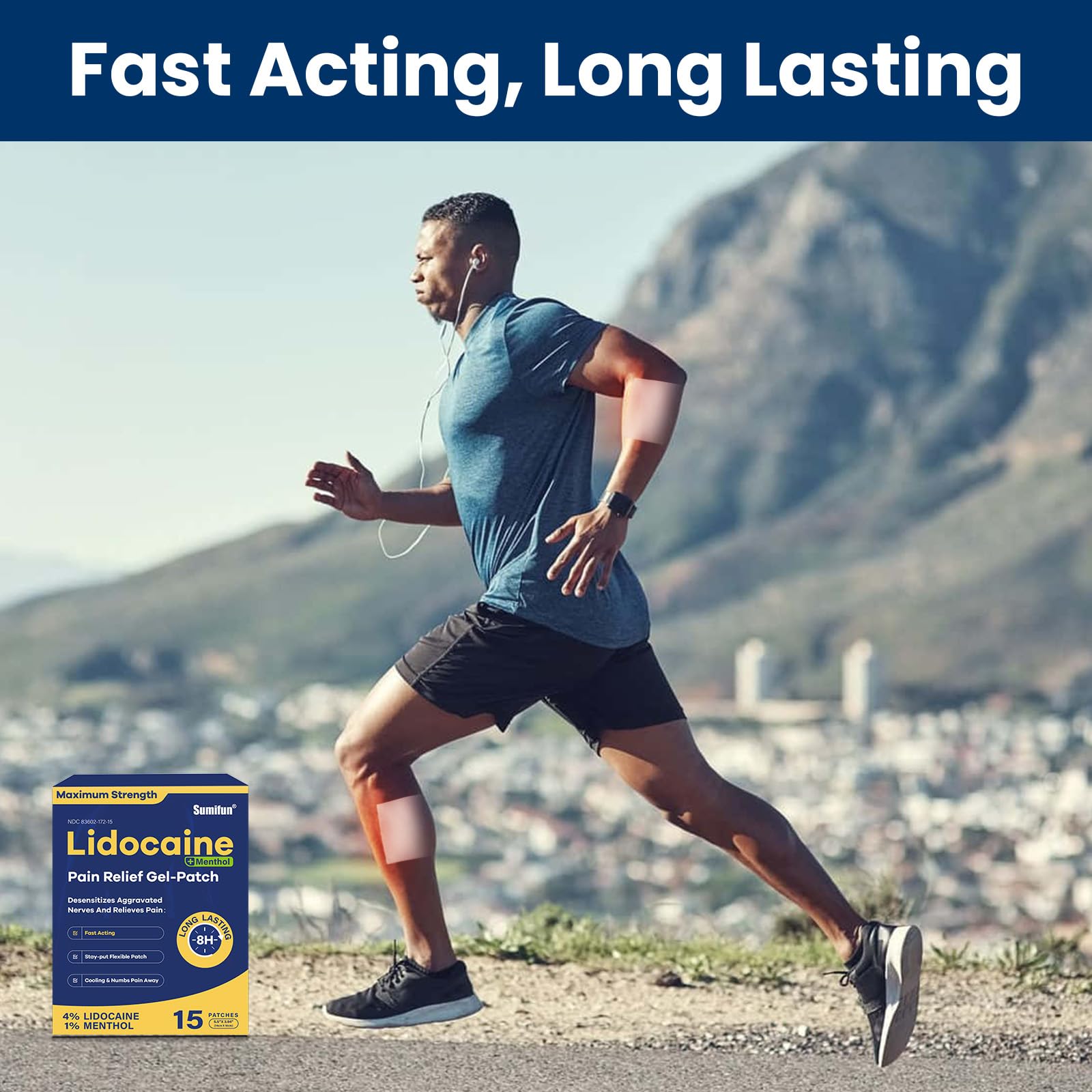 Sumifun 4% Lidocaine Patches Plus 1% Menthol - 30 Counts Maximum Strength OTC Pain Relief Patches for Back Ache Stiff Neck Joint Pain Muscle Soreness Topical Analgesic Sumifun Au supplements
