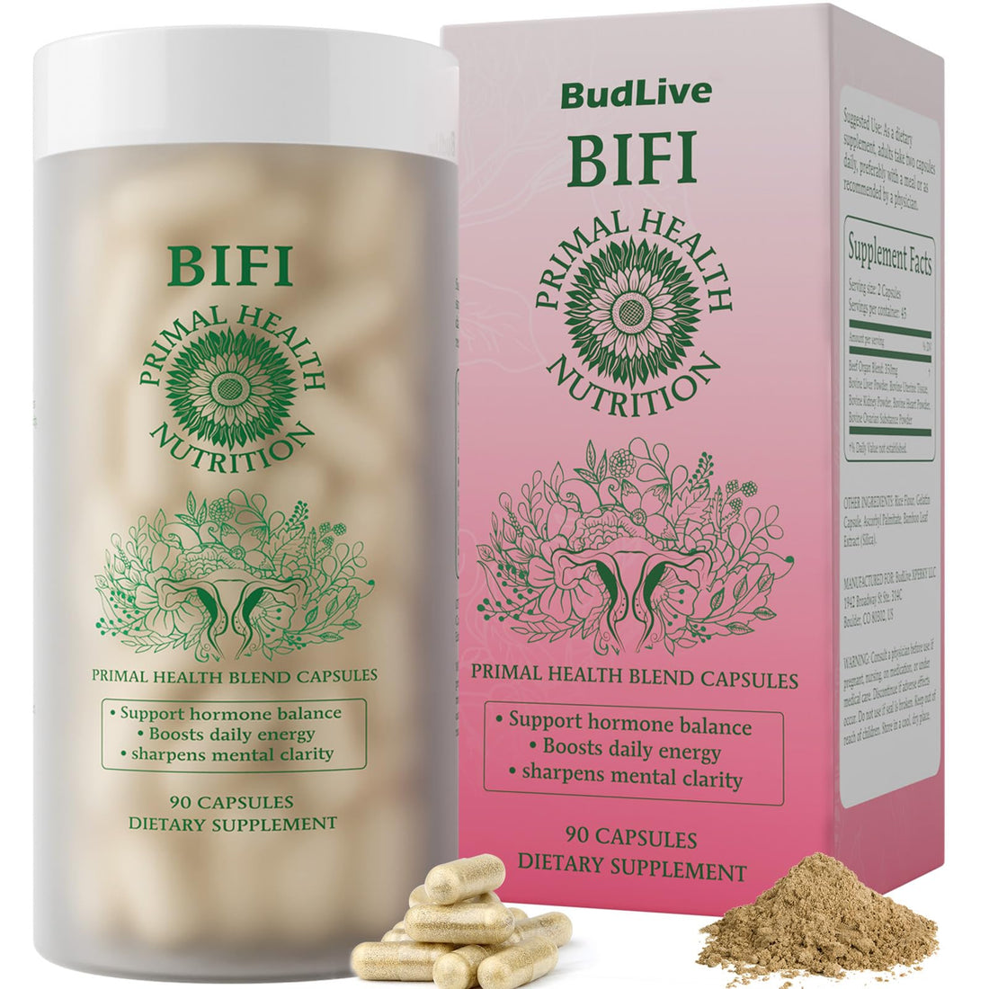 BudLive Beef Organ Supplement for Women – 100% Grass-Fed & Pasture Raised [Ovary, Liver, Spleen, Kidney & Heart] Primal Nutrition for Hormone Support, Energy & Wellness, 90 Capsules BudLive uk supplements