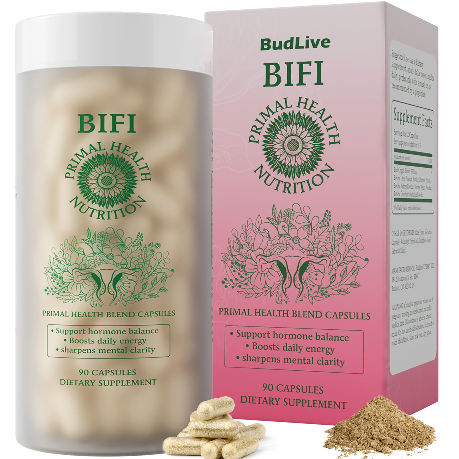 BudLive Beef Organ Supplement for Women – 100% Grass-Fed & Pasture Raised [Ovary, Liver, Spleen, Kidney & Heart] Primal Nutrition for Hormone Support, Energy & Wellness, 90 Capsules BudLive Au supplements