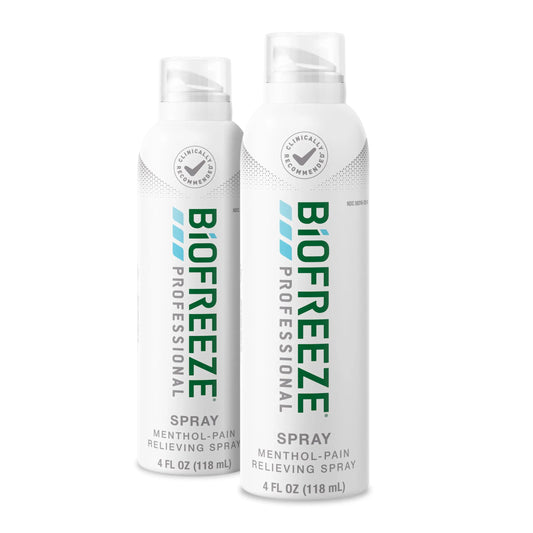 Biofreeze Professional Spray Pain Relief for Knee, Neck, Hip, Joint, Shoulder, & Simple Backache, Arthritis Pain Reliever, Sore Muscle Relief, Colorless Menthol Spray 4 Fl Oz (Pack of 2) BiofreezeAU supplements