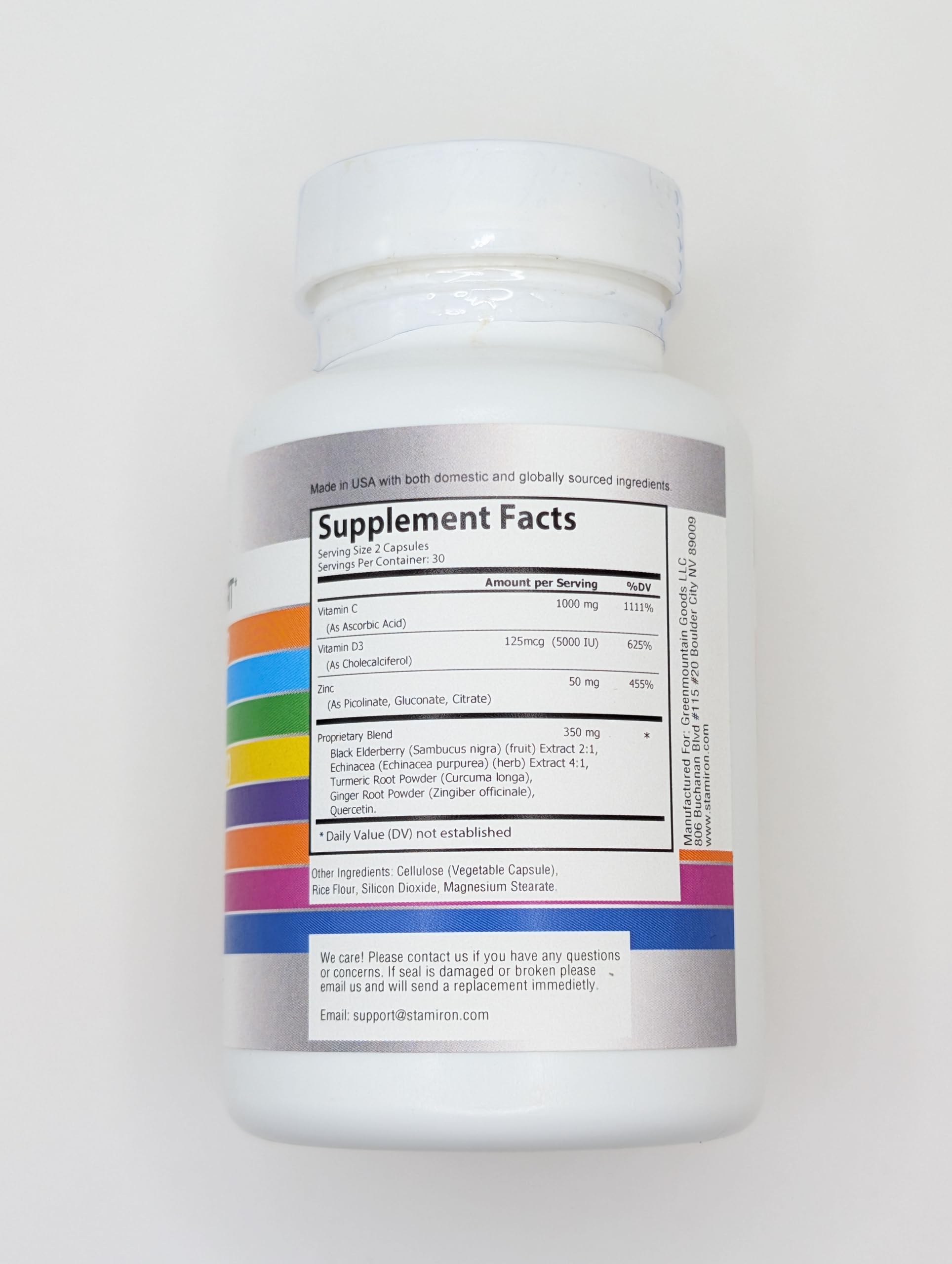8 in 1 Immune Support with Quercetin Zinc 50mg Vitamin C 1000mg Vitamin D3 5000 IU and Elderberry Echinacea Ginger for Adults Kids - VIT D Supplement Veg Capsules Stamiron Au supplements