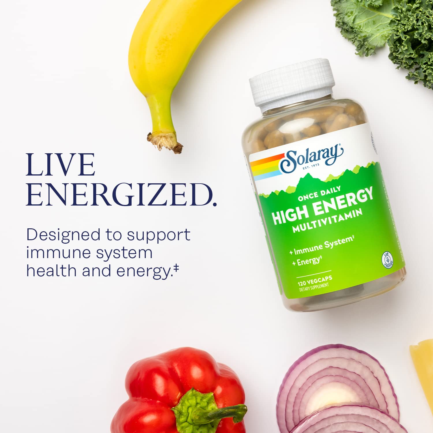 SOLARAY Once Daily High Energy Multivitamin for Women and Men - Energy Supplements - Immune Support w/Vitamin C, A, D and E, Vitamin B Complex SOLARAY Au supplements