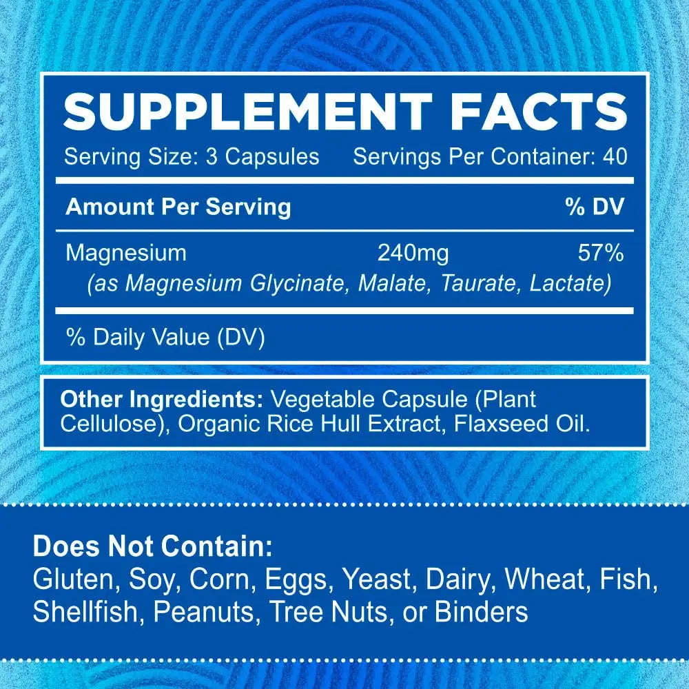Zentastic Magnesium Complex 4-in-1 Supplement – Magnesium Glycinate, Malate, Taurate & Lactate – Chelated High Absorption for Nerves, Muscles, Bones & Immune Support – 120 Capsules Zentastic Au supplements