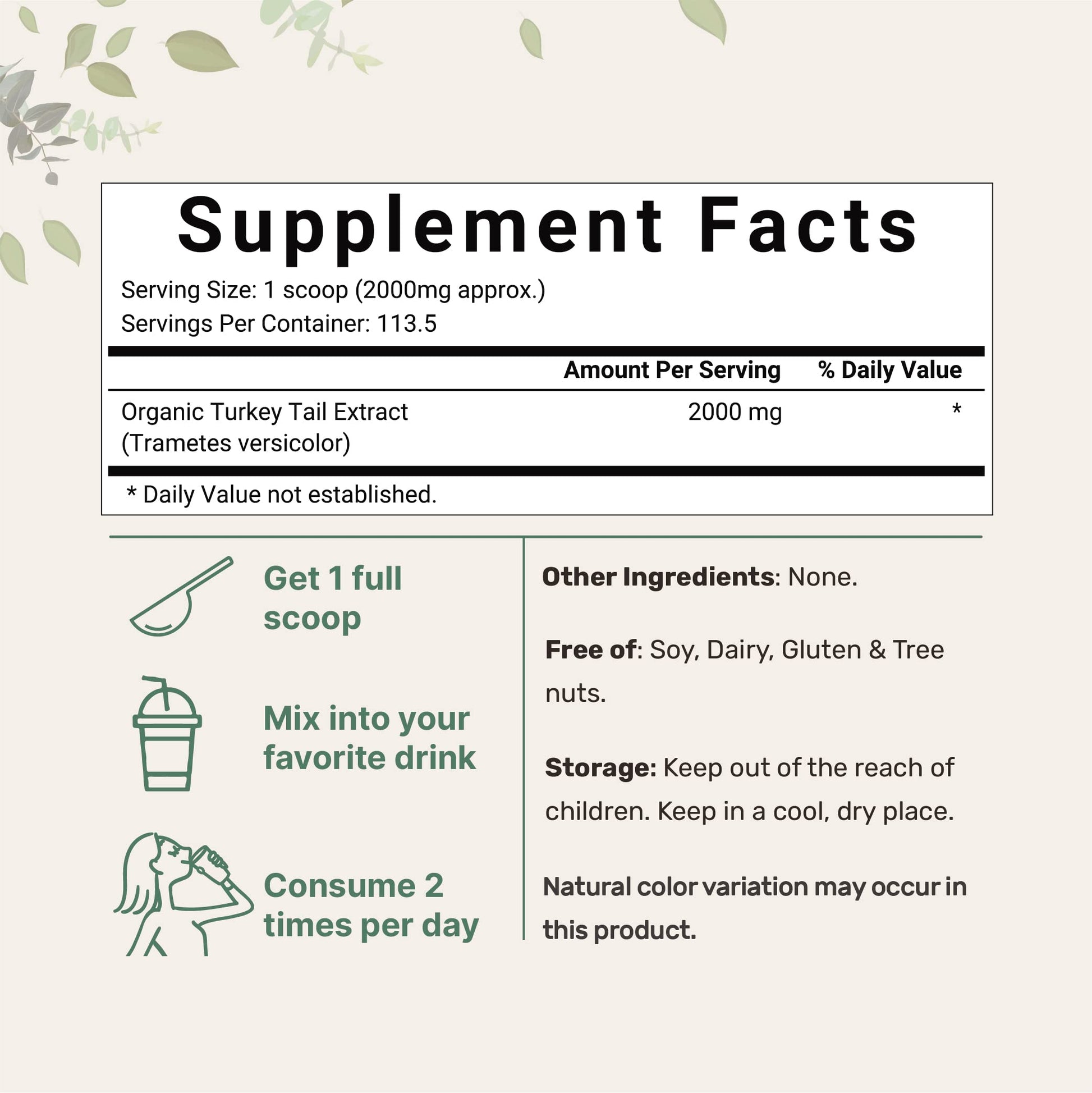 Organic Turkey Tail Mushroom Powder (50:1 Extract), 8 Ounce | Sustainably US Grown Micro Ingredients Au supplements