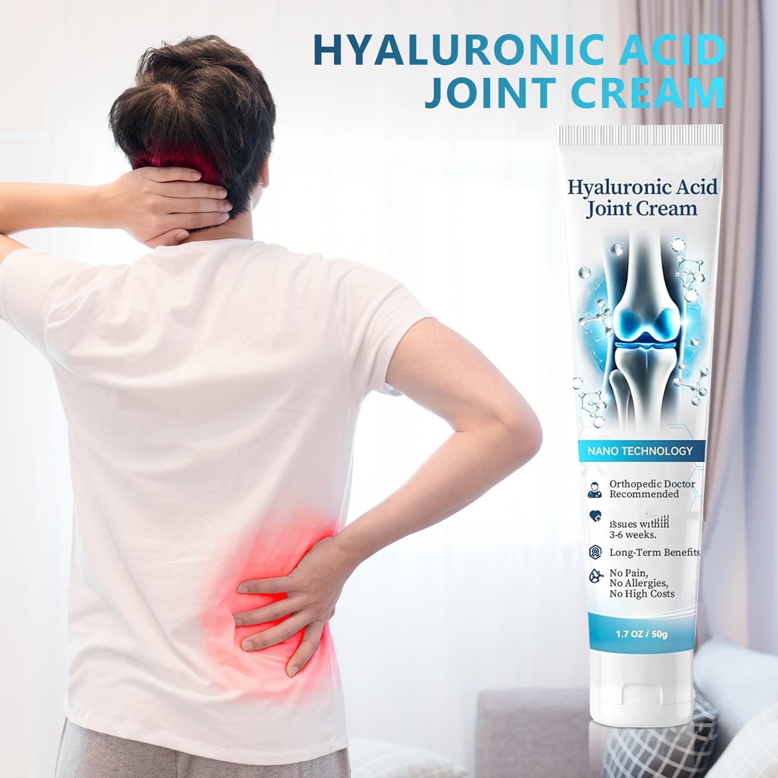 2 PCS Hyaluronic Acid Joint R-epair Gel, Soothing Massage Gel, Quickly Relieve Joint discomfort for Back, Neck, Kne, Soothing Relief for Dry, Cracked Skin Joint Activities Throughout The Body SANZHUAN Au supplements