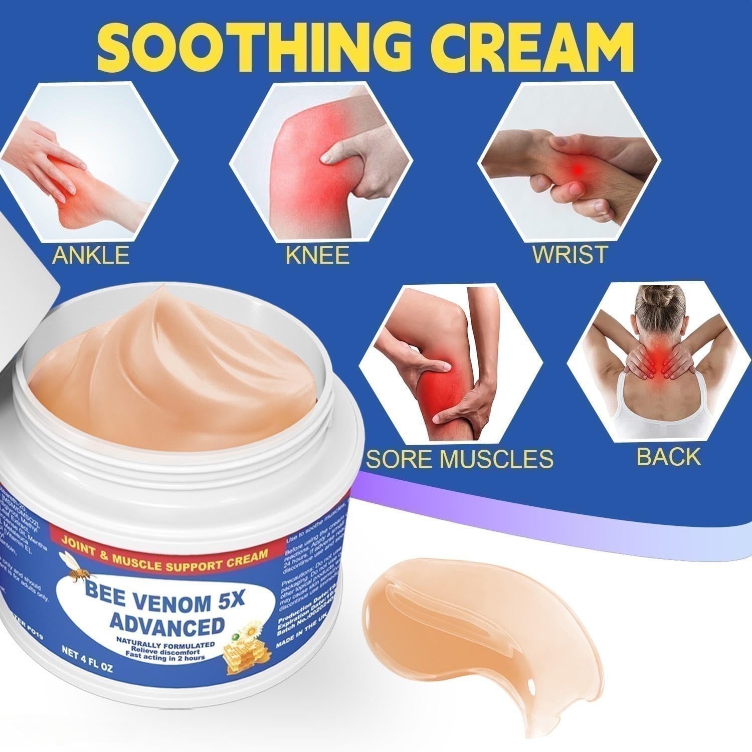 Benolixia Bee Venom Joint Cream, Bee Venom Joint Gel,Bee Venom Advanced Joint and Bone Cream,Natural Formula for Back, Knee, Hands, Neck, Feet, All Skin Types Benolixia Au supplements