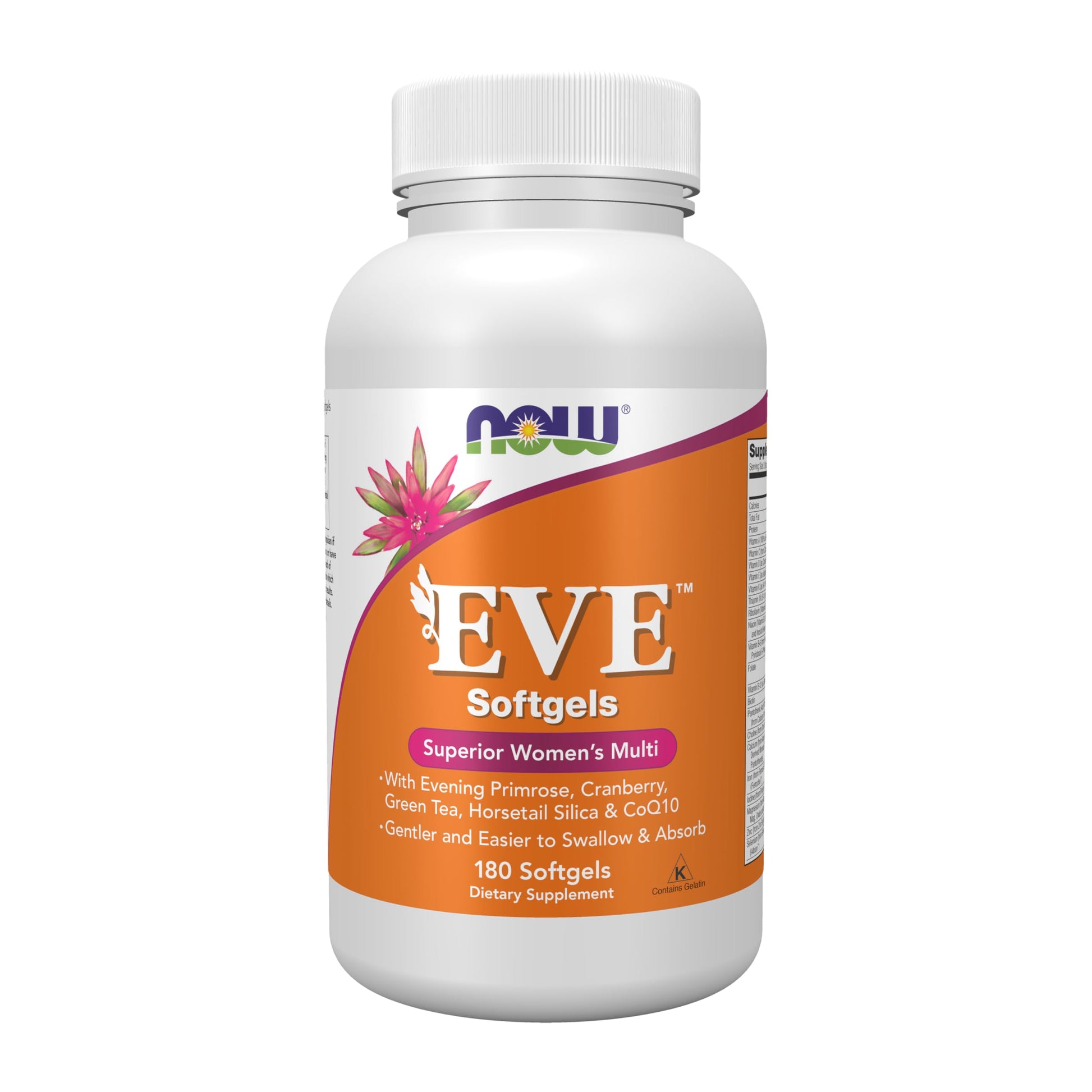 NOW Foods Supplements, Eve™ Women's Multivitamin with Evening Primrose, Cranberry, Green Tea, Horsetail Silica & CoQ10, 180 Softgels NOW Foods Au supplements