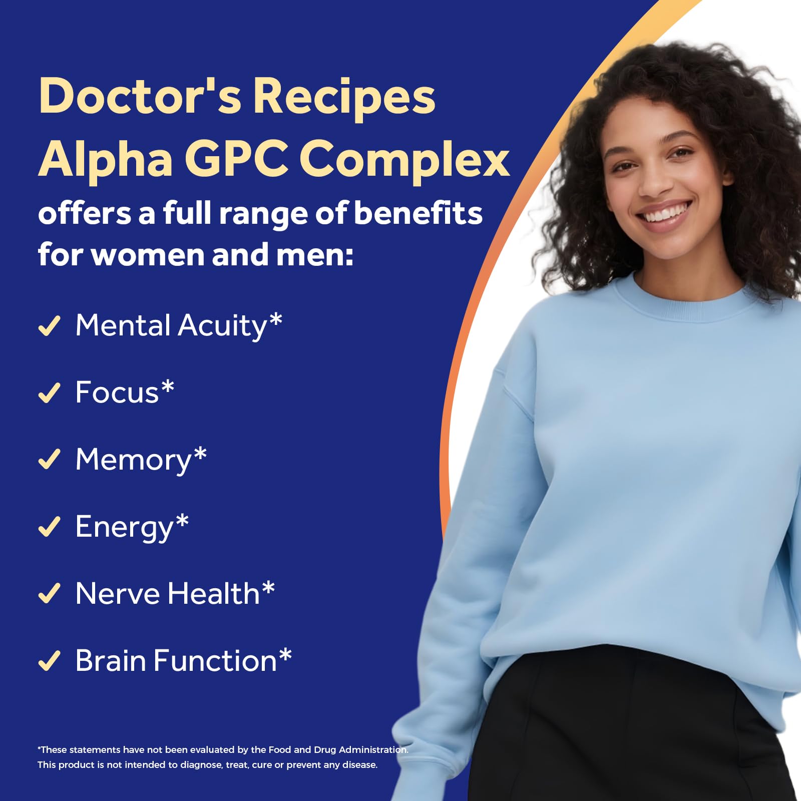Doctor's Recipes Alpha GPC 300 mg Supplement, with 8 B Vitamins, Inositol, Acetyl L-Carnitine, Highly Bioavailable Source of Choline, 12-in-1 Cognitive Support for Women & Men, 60 Veggie Capsules Doctor's Recipes Au supplements