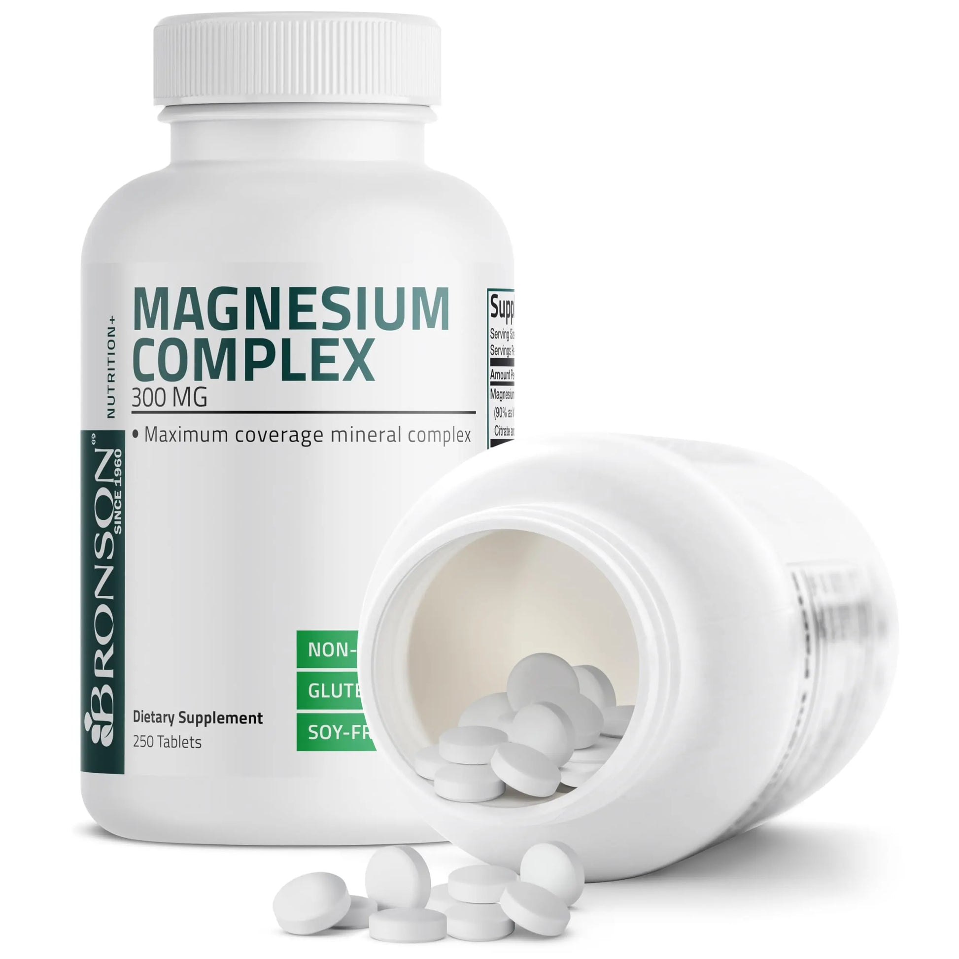 Bronson Triple Magnesium Complex Maximum Coverage 300mg - Non-GMO Formula, 250 Tablets Bronson Au supplements