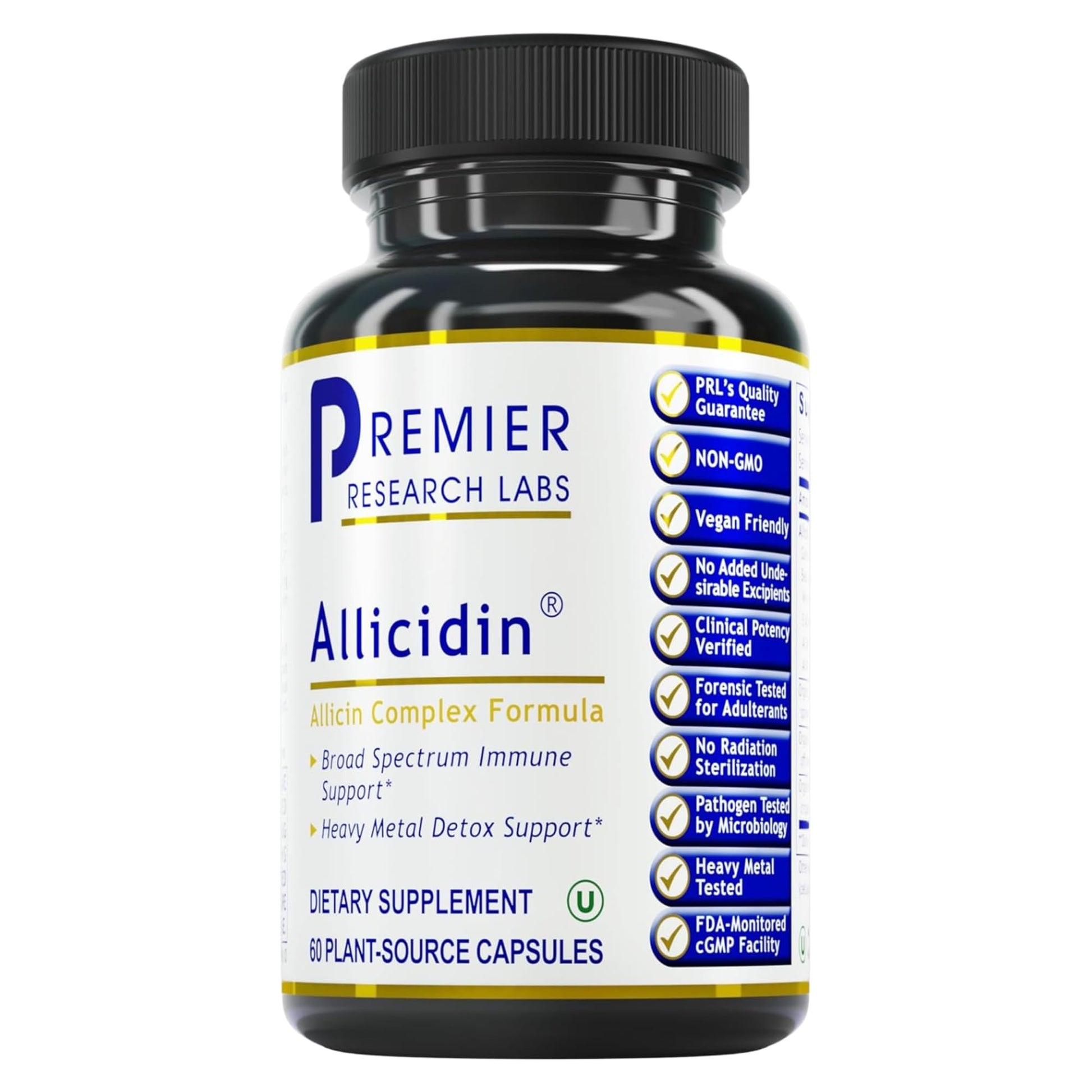 Premier Research Labs Allicidin - Garlic Allicin Supplement, Garlic Supplements, Garlic Pills, Allicin Extract, Garlic Extract, Odorless Garlic Capsules, Immune Support - 60 Vegetarian Capsules Premier Research Labs Au supplements
