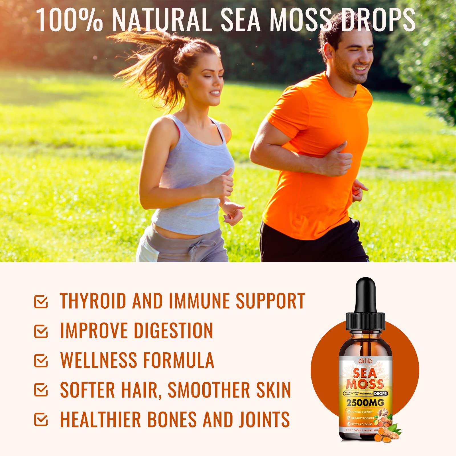 Sea Moss Liquid Drops: Organic Irish Sea Moss 2500mg with Turmeric, Bladderwrack dilib Au supplements