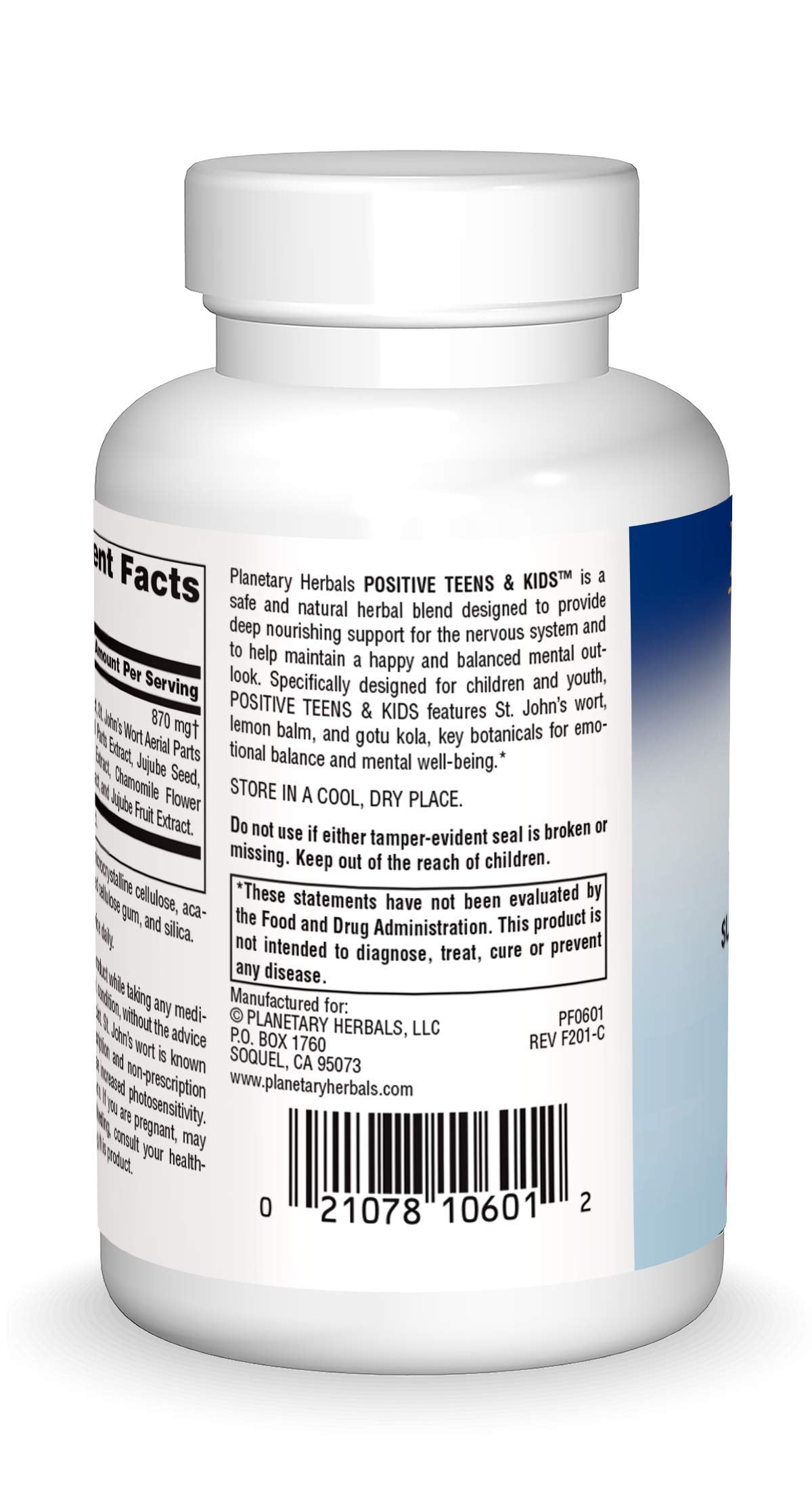 Planetary Herbals Positive Teens & Kids 435mg, Supports Emotional Well-Being,120 Tablets Planetary Herbals Au supplements