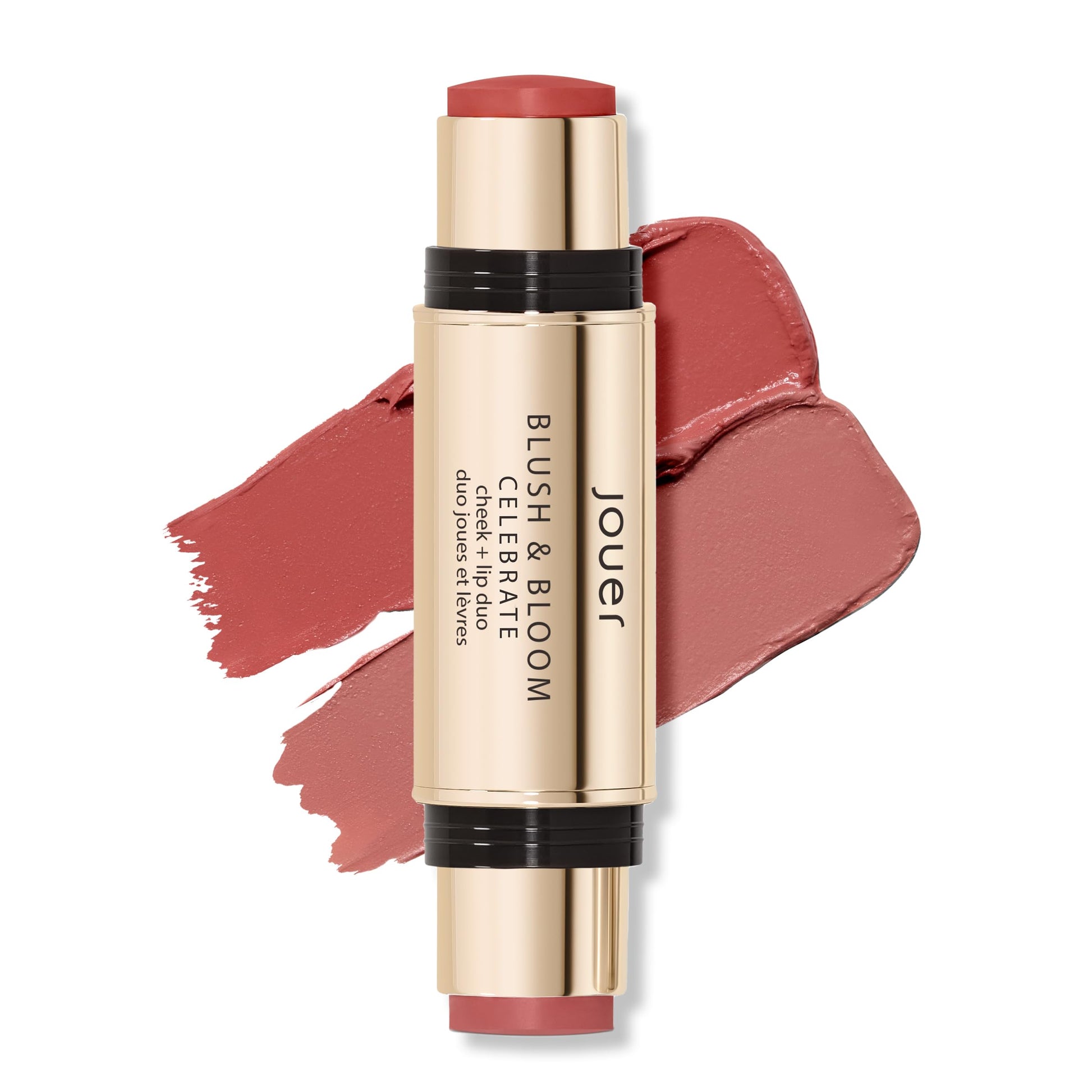Jouer Blush & Bloom Cheek + Lip Duo - Hydrating Cream Blush Stick for Lip and Cheek Tint - Moisturizing Rose Hip and Squalane Oil Formula, Celebrate Jouer Au supplements