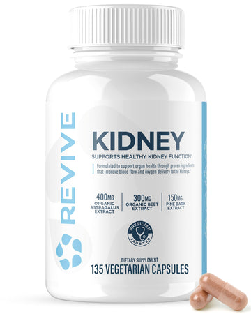 Revive MD Kidney Support Supplement for Men & Women – Kidney Cleanse & Detox Capsules for Overall Health & Function – Vegan-Friendly, Gluten-Free & Soy-Free (135 Vegetarian Capsules, 45 Servings) Revive Au supplements