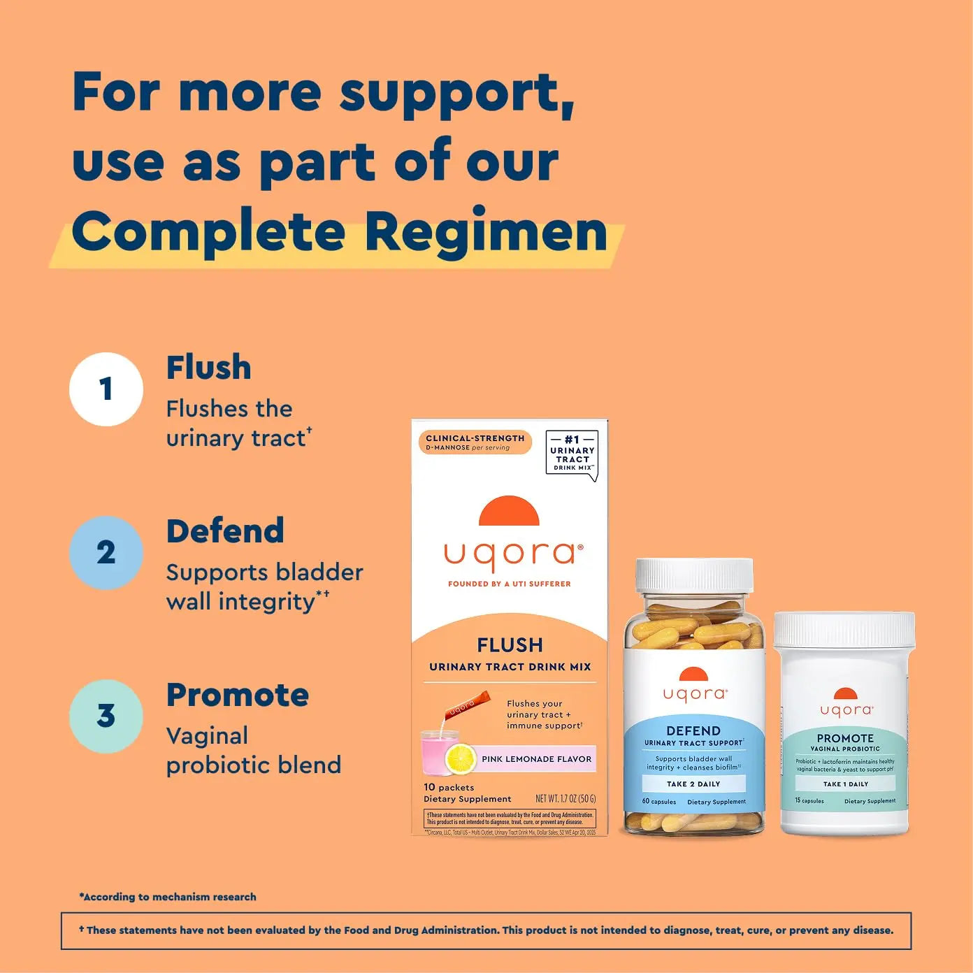 Uqora Flush - Urinary Tract* with D-Mannose, Vitamin C, Vitamin B6, Potassium, Magnesium & Calcium - Gluten-Free & Vegan - Pink Lemonade Flavor - 10 Packets (1 Pack) Uqora Au supplements