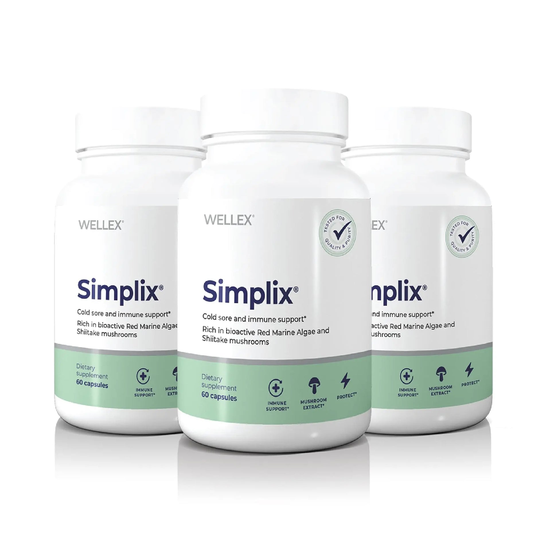 Simplix | Natural Supplement to Strengthen The Immune System | Respond to Outbreaks | Source of Highly Researched Mushroom & Seaweed Polysaccharides 60 Veggie Capsules (3 Pack) (180 Count) Papillex Au supplements