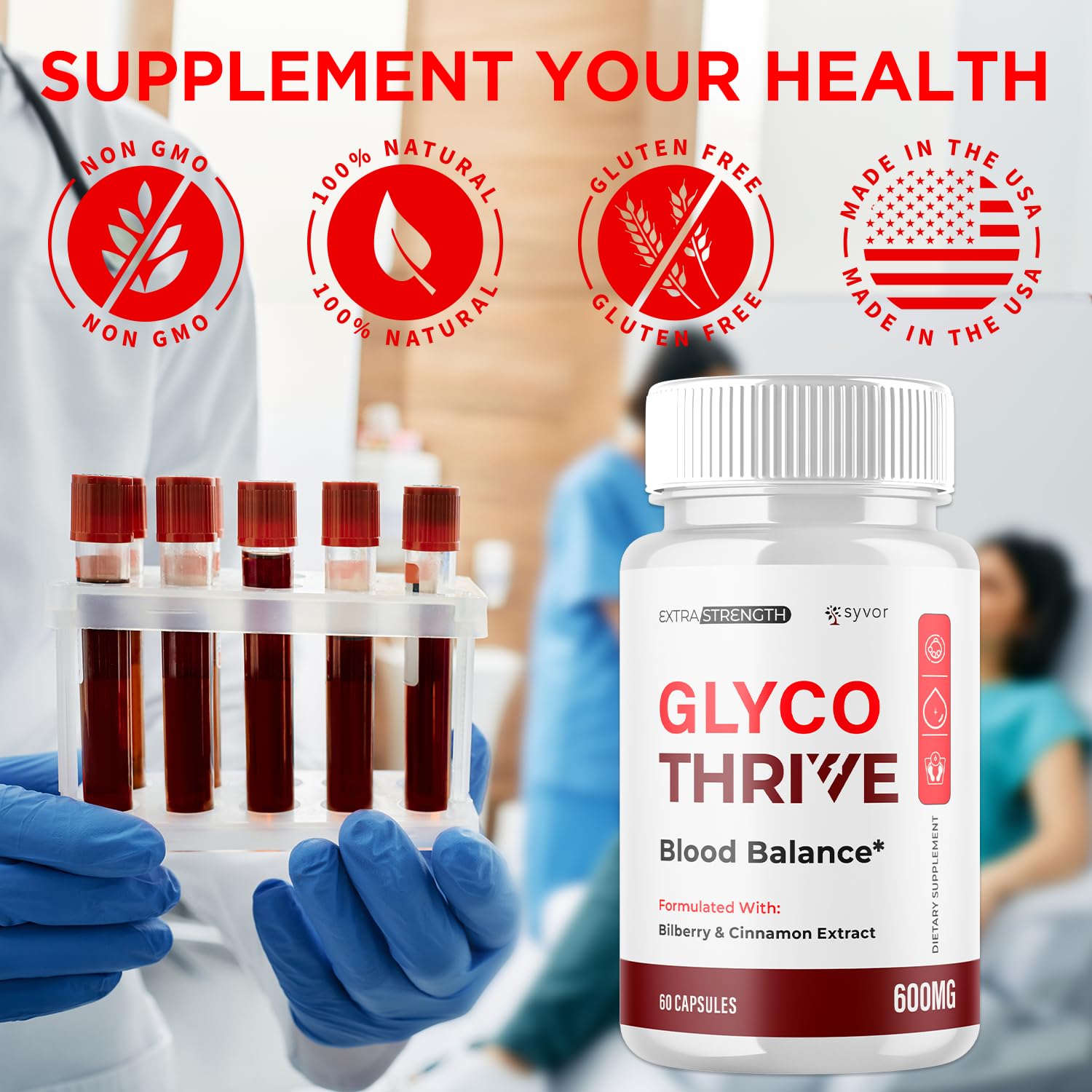 (2 Pack) Glyco Thrive Capsules, Official GlycoThrive Glycogen Support Pills with All Natural Ingredients, Advanced Formula Health Supplement with Max Strength Vitamins for Women & Men (120 Capsules) Syvor Au supplements