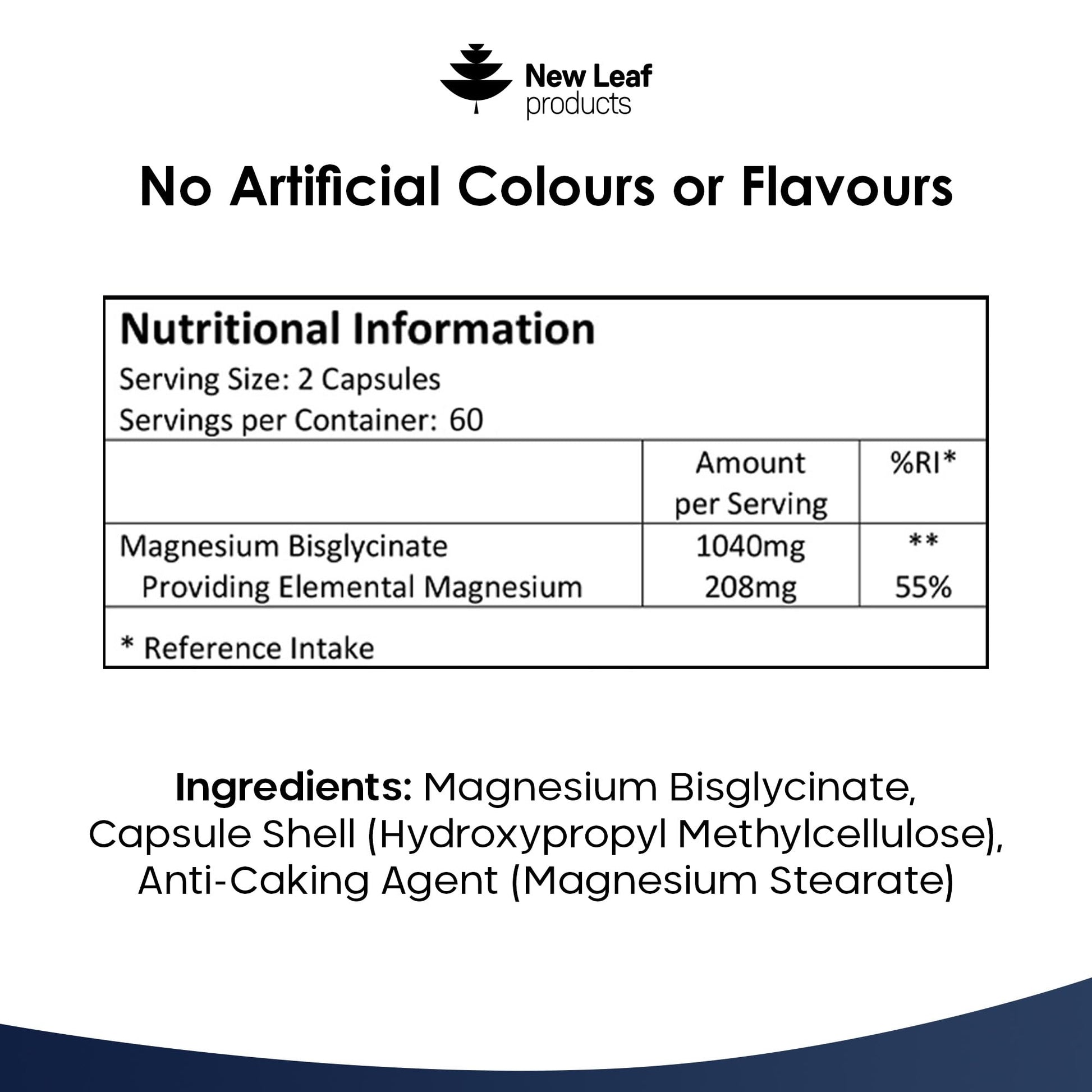 Magnesium Glycinate Supplements - 1040mg of Magnesium - 120 High Strength Capsules NEW LEAF PRODUCTS Au supplements