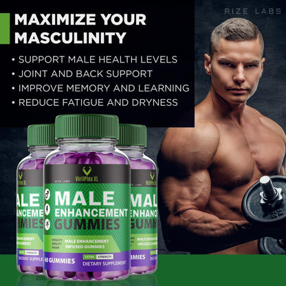 VirilPlex XL Male Performance Gummies, Premium Formula for Health and Wellbeing, VirilPlex XL for Men Gummys to Deliver Peak Performance Benefits, VirilPlexXL Gomitas (60 Gummies) rize labsAu supplements