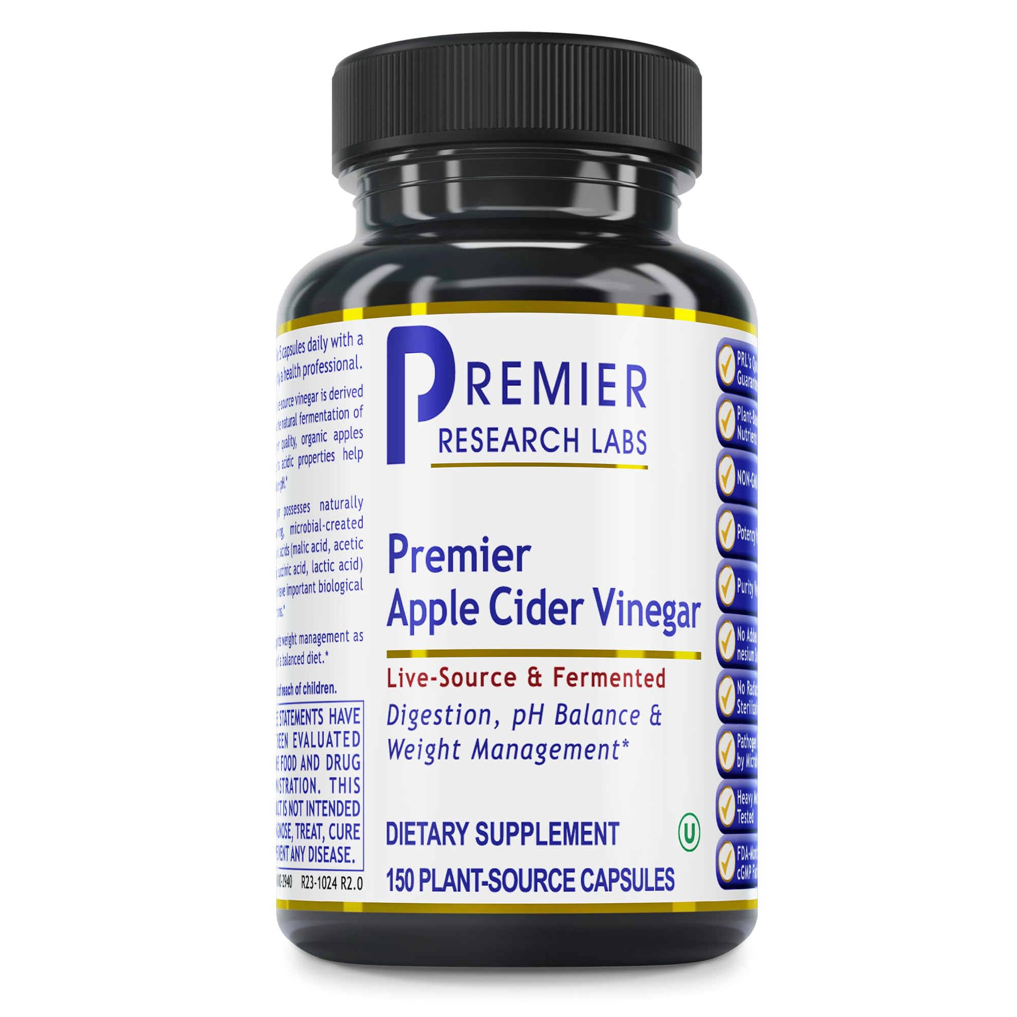Premier Research Labs Apple Cider Vinegar Capsules - ACV Capsules, Apple Cider Vinegar Pills, Supplement for Digestion, pH Balance, Microbiome Health for Women and Men - 150 Vegetarian Capsules Premier Research Labs Au supplements