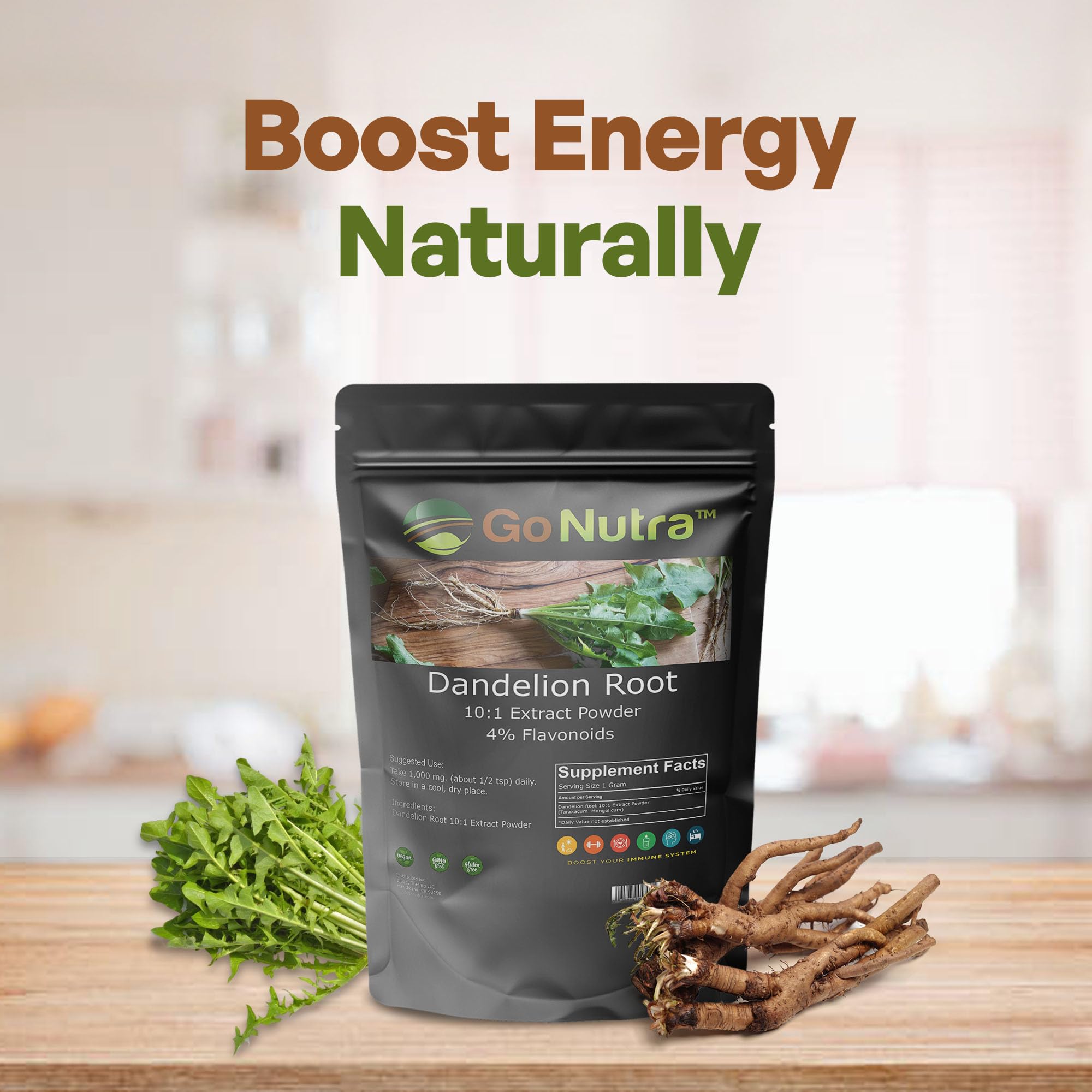 Go Nutra - Dandelion Root Powder, Potent 10:1 Dandelion Root Extract with 4% Flavonoids Go Nutra Au supplements