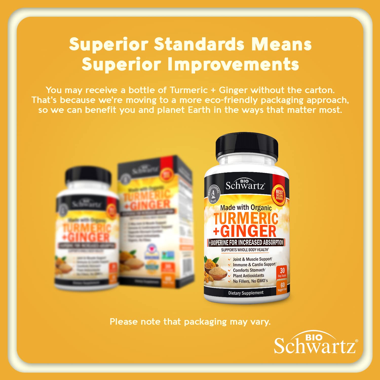 Organic Turmeric Curcumin and Ginger - 95% Standardized Curcuminoids with BioPerine BioSchwartz Au supplements