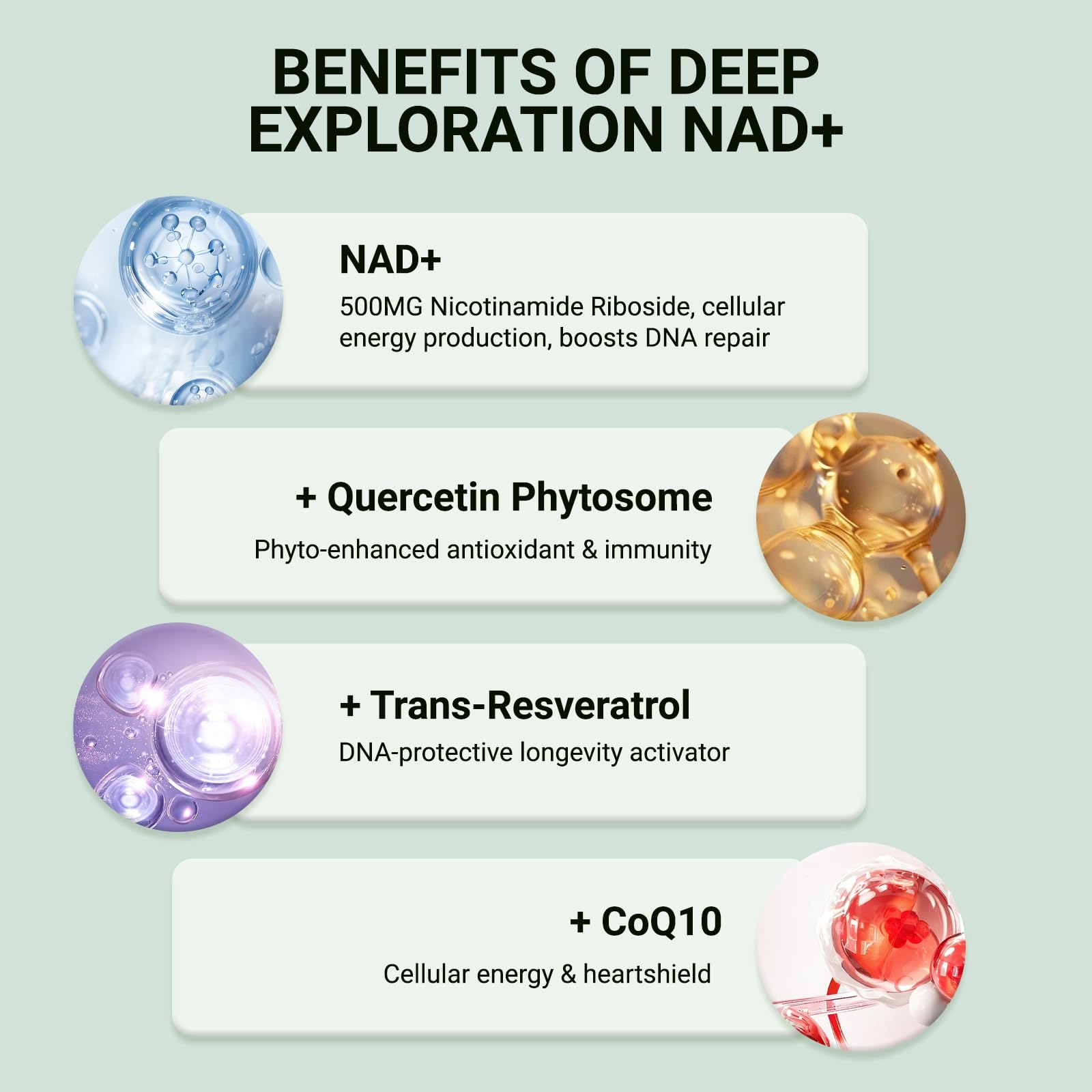 Ncduyde NAD+ Supplement, Liposomal NAD Nicotinamide Riboside Resveratrol 1500 mg - Anti-Aging & Brain Health, Improve Energy - Specifically for Women and Men, 120 Capsules Ncduyde Au supplements