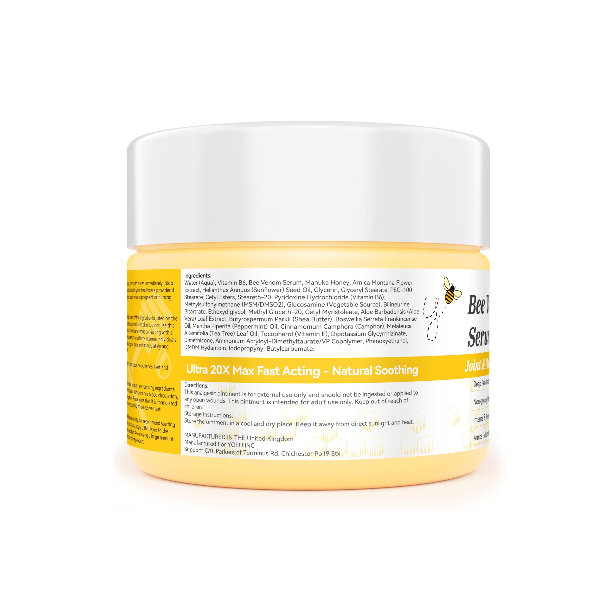 Zealand Bee Venom Professional Serum Treat, Joint & Muscle & Bone Relief Cream Gel- Soothing Effective Relief for Back, Neck, Hand, Foot, Knee, Muscle, Shoulder, Hip, Nerve, Vitamin B6, Aloe Vera, MSM FWNAID MAX Au supplements