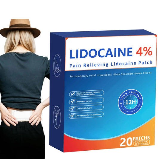 AROSLU 4% Lidocaine Maximum Strength Pain Relief Patches | Muscle & Joint Relief for Neck, Back, Knee, Shoulders | 12 Hour Long Lasting | 20 Count AROSLUAU supplements