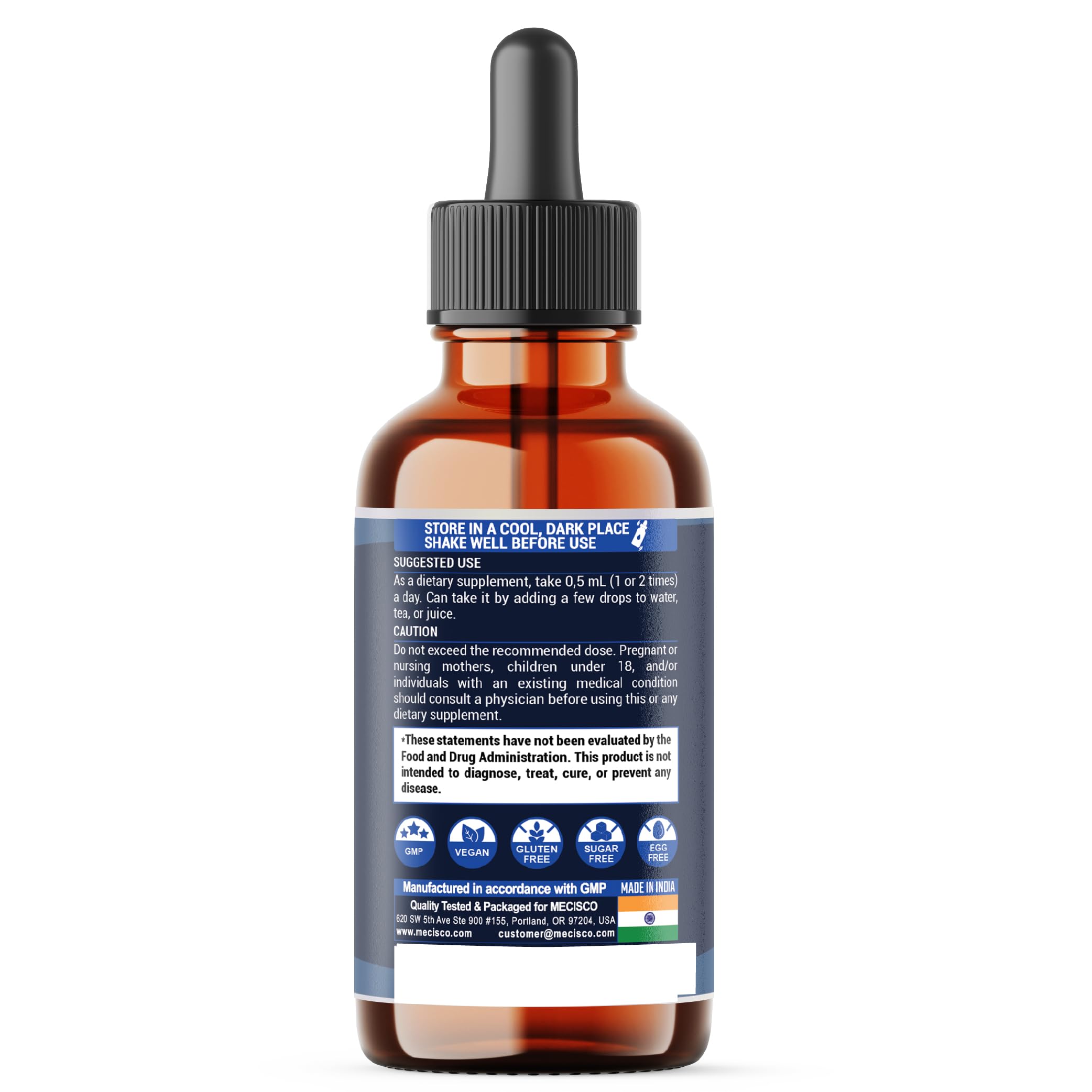 10in1 Lemon Balm Liquid Drops Blend Includes Vitamin D3, Vitamin K2, Lemon Balm, Ginger, Turmeric, Ceylon Cinnamon, Black Pepper, Cayenne Pepper, Berberine, Valerian Root - 1 FL Oz - 2 Month Supply Mecisco Au supplements
