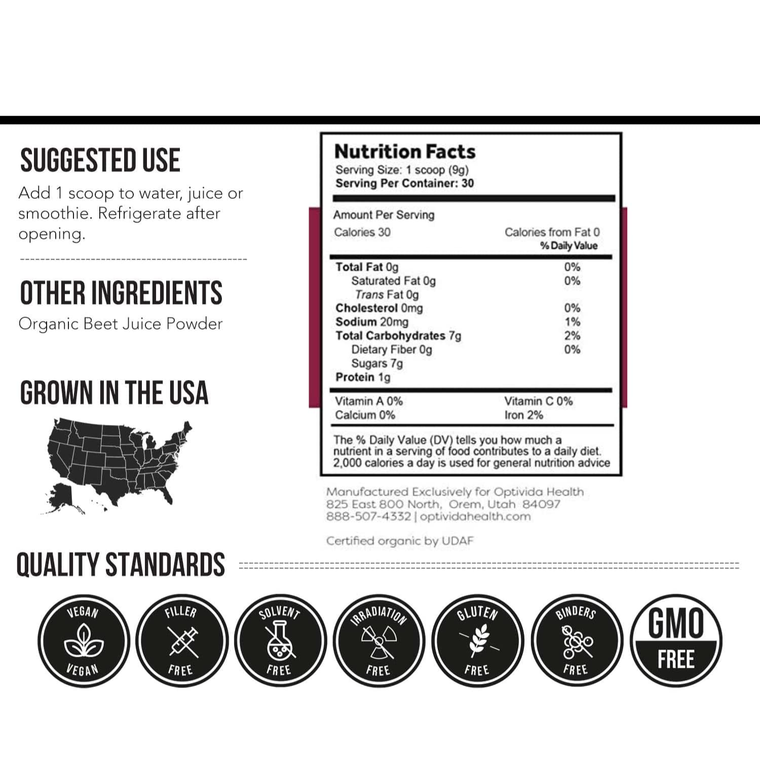 OPTIVIDA Nitric Oxide Beet Powder Organic | All Natural Beets Roots Supplements OPTIVIDA Au supplements