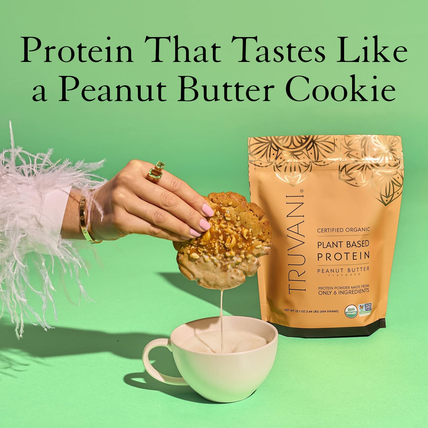 Truvani Organic Vegan Protein Powder Peanut Butter - 20g of Plant Based Protein, Powder Truvani Au supplements