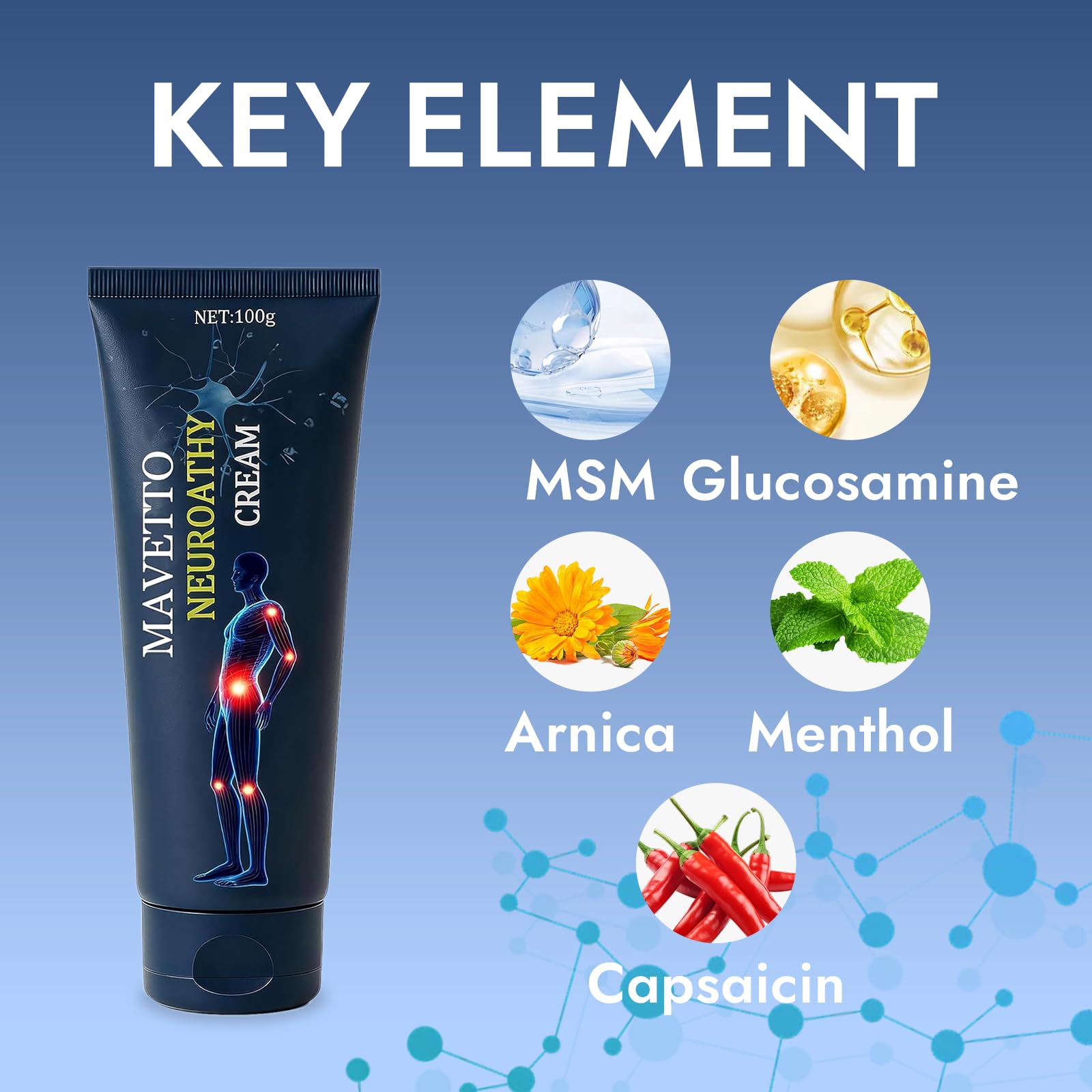 Bare Basics MAVETTO Neuropathy Relief Cream, Neurosoothe Formula Nerve Cream, Contains Capsaicin, Arnica, Menthol, MSM and Glucosamine, Improve Joint Discomfort, Increase Mobility (2pcs) Bare Basics Au supplements