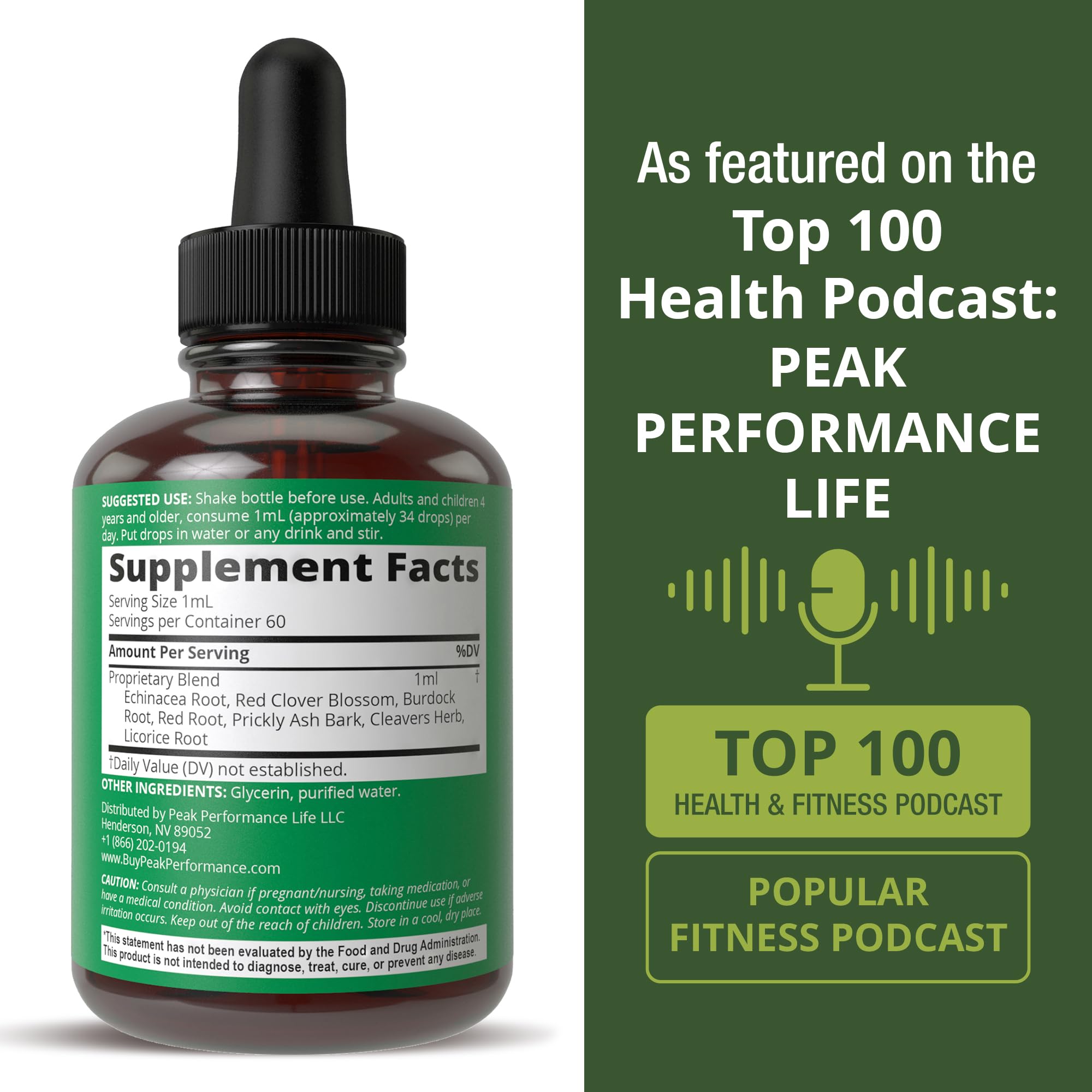 Lymphatic Drainage Drops. Sugar Free 7-in-1 Lymph Detox and Cleanse Support. Vegan Supplement with Echinacea, Red Clover Blossom, Burdock Root, Cleavers Herb, Licorice Root, and More! Peak Performance Au supplements
