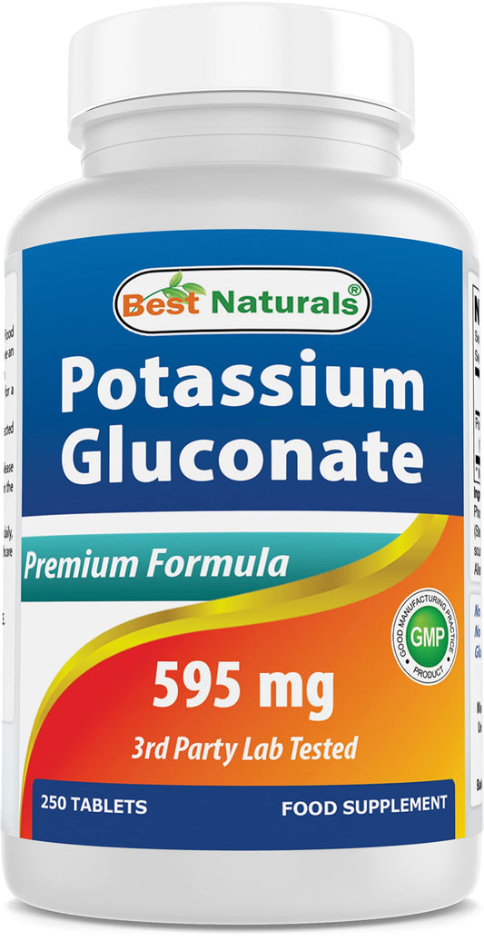 Best Naturals Potassium Gluconate Supplement 595 Mg Tablet, 250Count Best NaturalsUS supplements