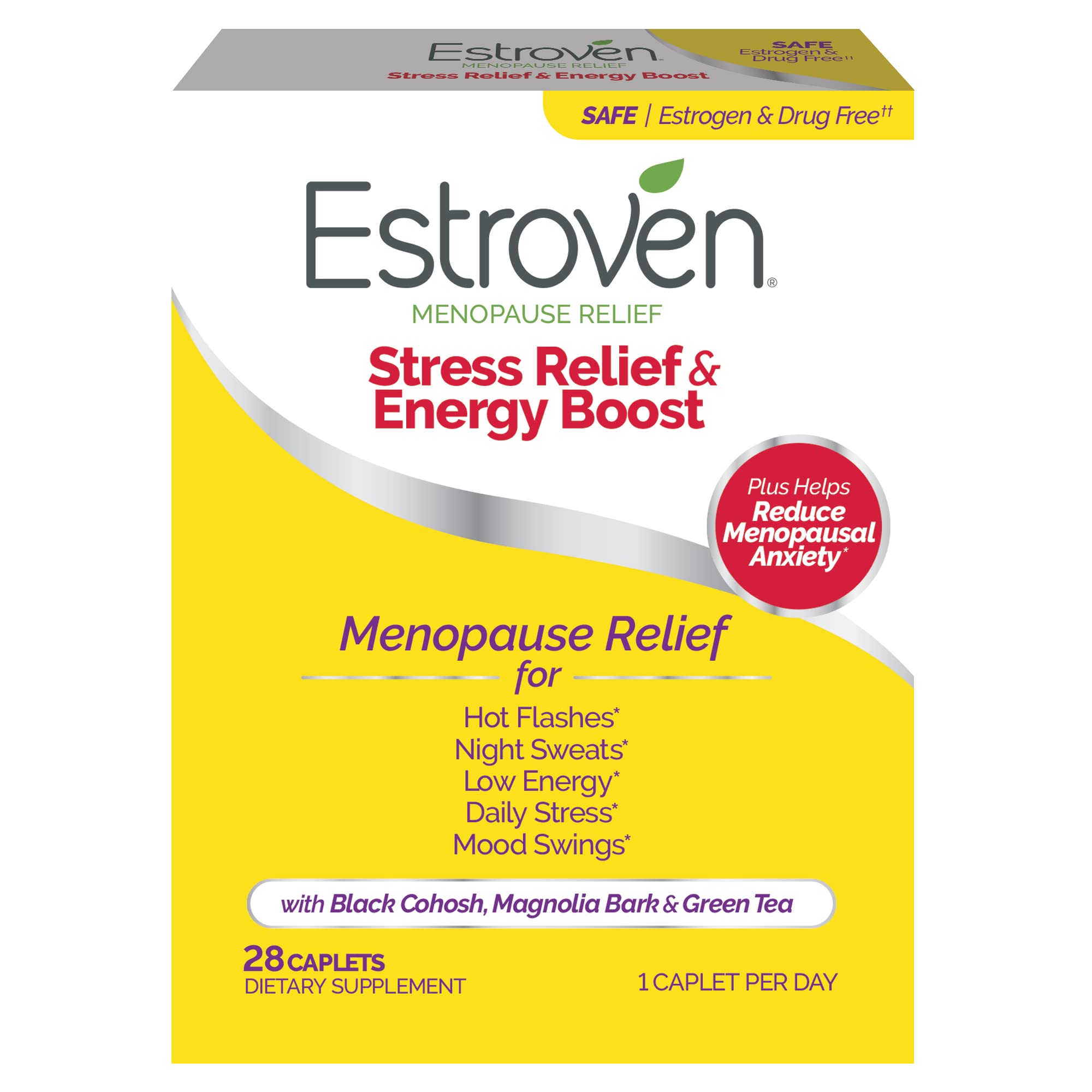 Estroven Stress Relief & Energy Boost for Menopause Relief - 28 Ct. - Clinically Proven Estroven Au supplements