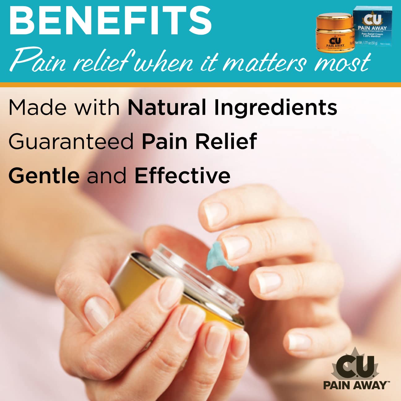 Arthritis Pain Relief Cream - C.U. Pain Away. Reduce Inflammation, Improve Mobility, Rapid Relief. Effective Muscle and Joint Pain Relief. All-Natural Ingredients. C.U. Pain Away Au supplements