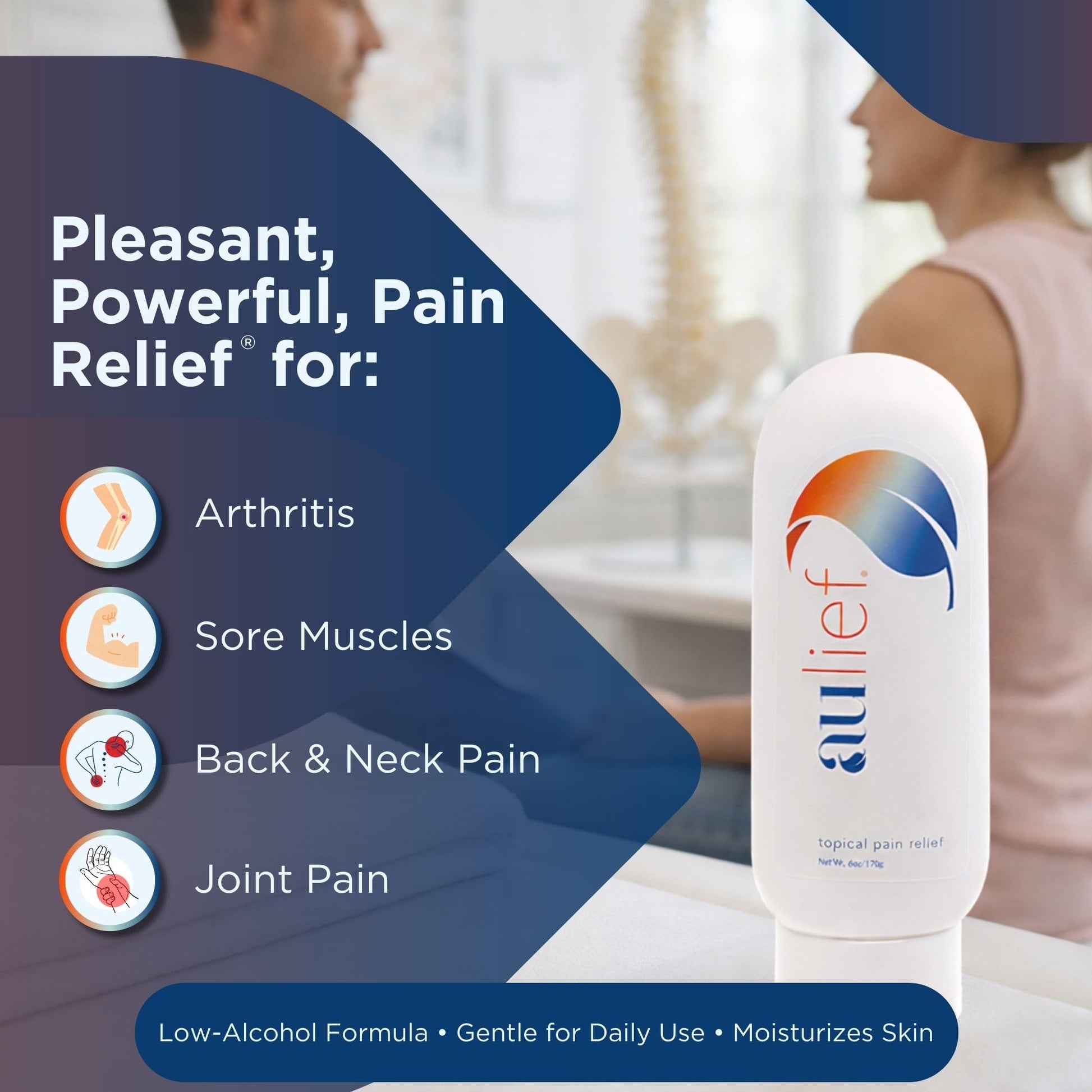 China-Gel Aulief Pain Relief Cream Arthritis & Muscle Rub for Sore Muscles & Joint Pain, Neck, Knee & Back Aches, Premium Mint Green Topical Gel, 4 oz Jar China-Gel Au supplements