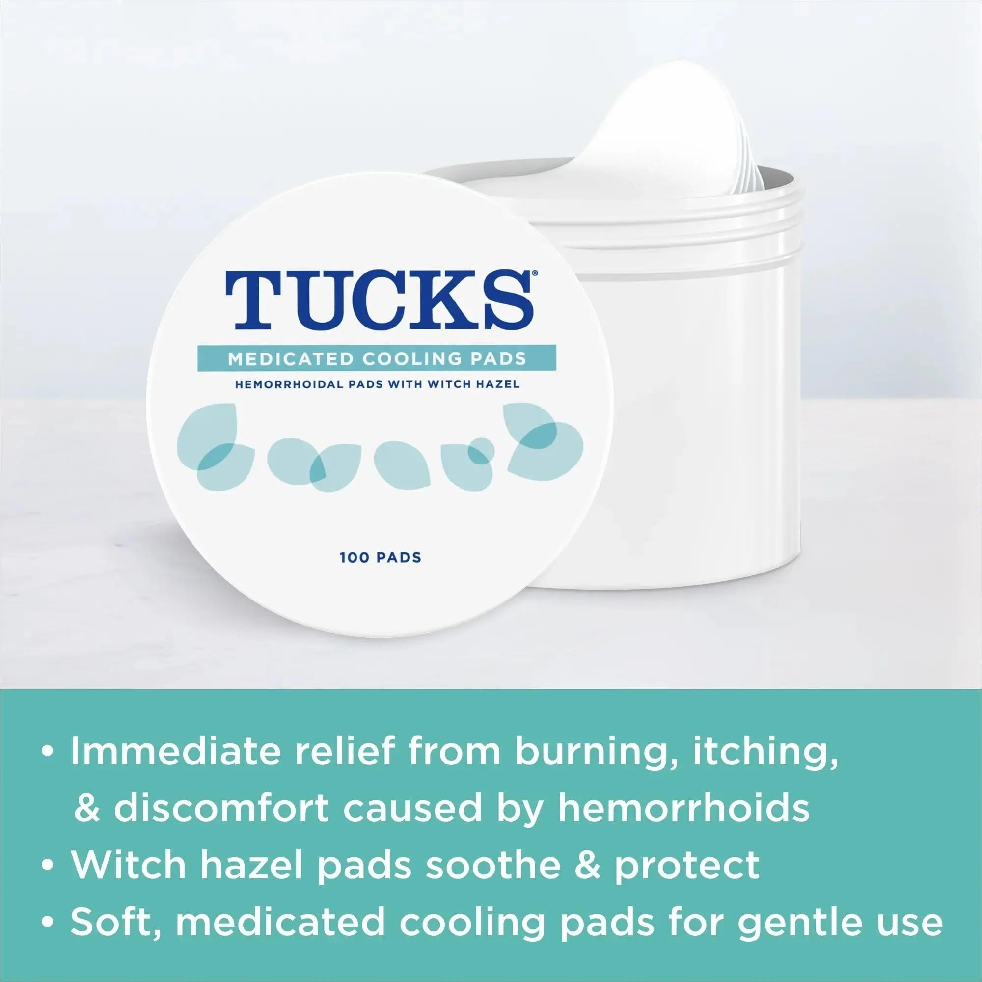 TUCKS Medicated Cooling Pads, 100 Count – Hemorrhoid Pads with Witch Hazel, Cleanses Sensitive Areas, Protects from Irritation, Hemorrhoid Treatment, Medicated Pads Used by Hospitals TUCKS Au supplements