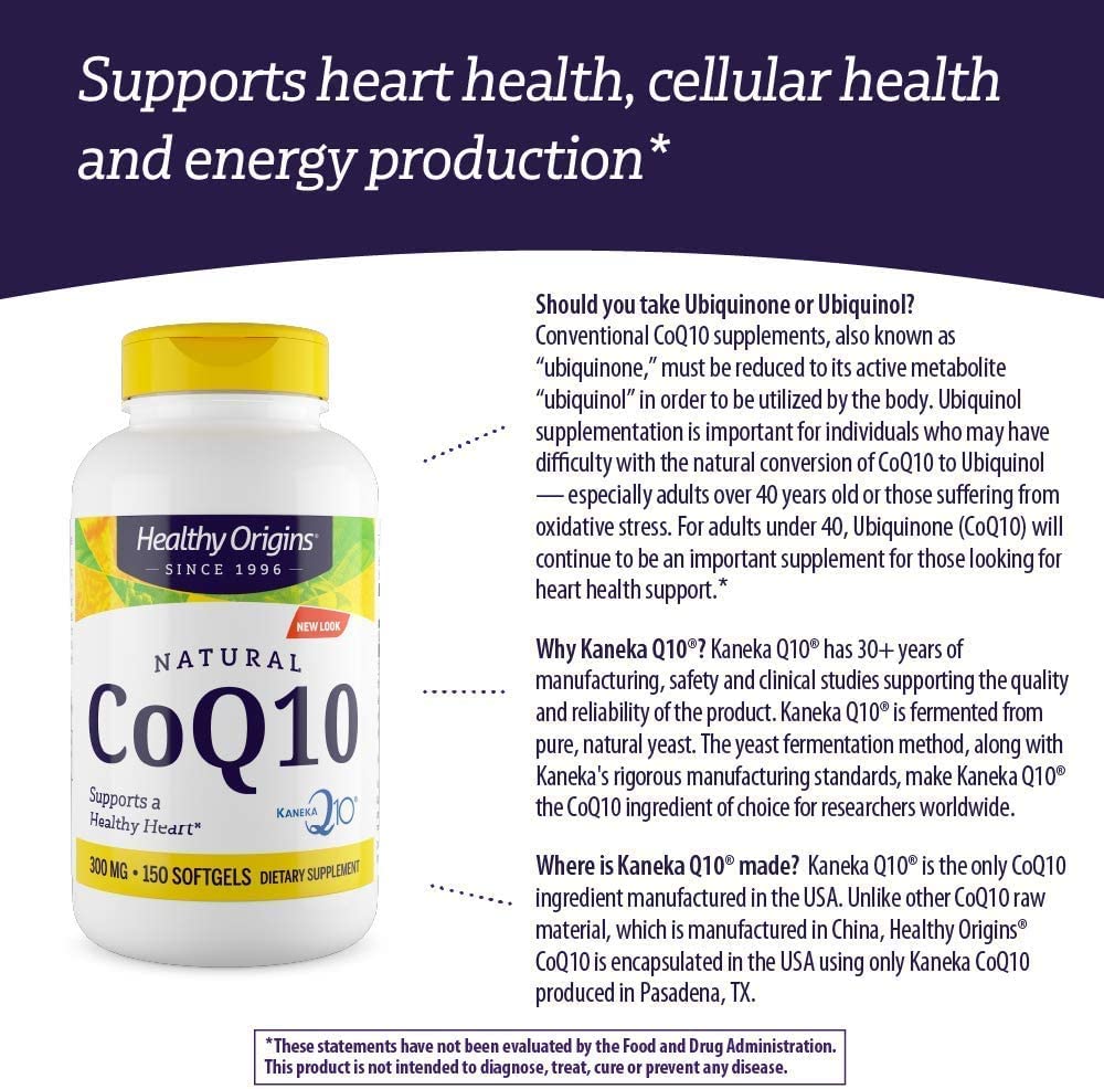 Healthy Origins CoQ10 (Kaneka Q10), 300 mg - Heart Health & Energy Supplement Healthy Origins Au supplements