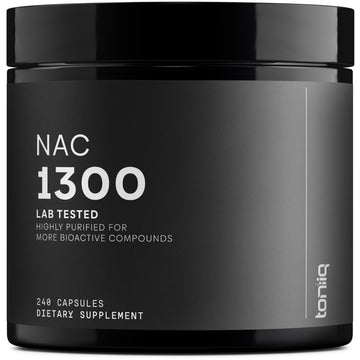 Toniiq 1300mg NAC - 4 Month Supply - Min. 98%+ Tested Purity - Ultra High Strength Bioavailable NAC Cysteine Supplement - 240 Vegetarian N Acetyl Cysteine Capsules -Lab Tested TQ Toniiq Au supplements