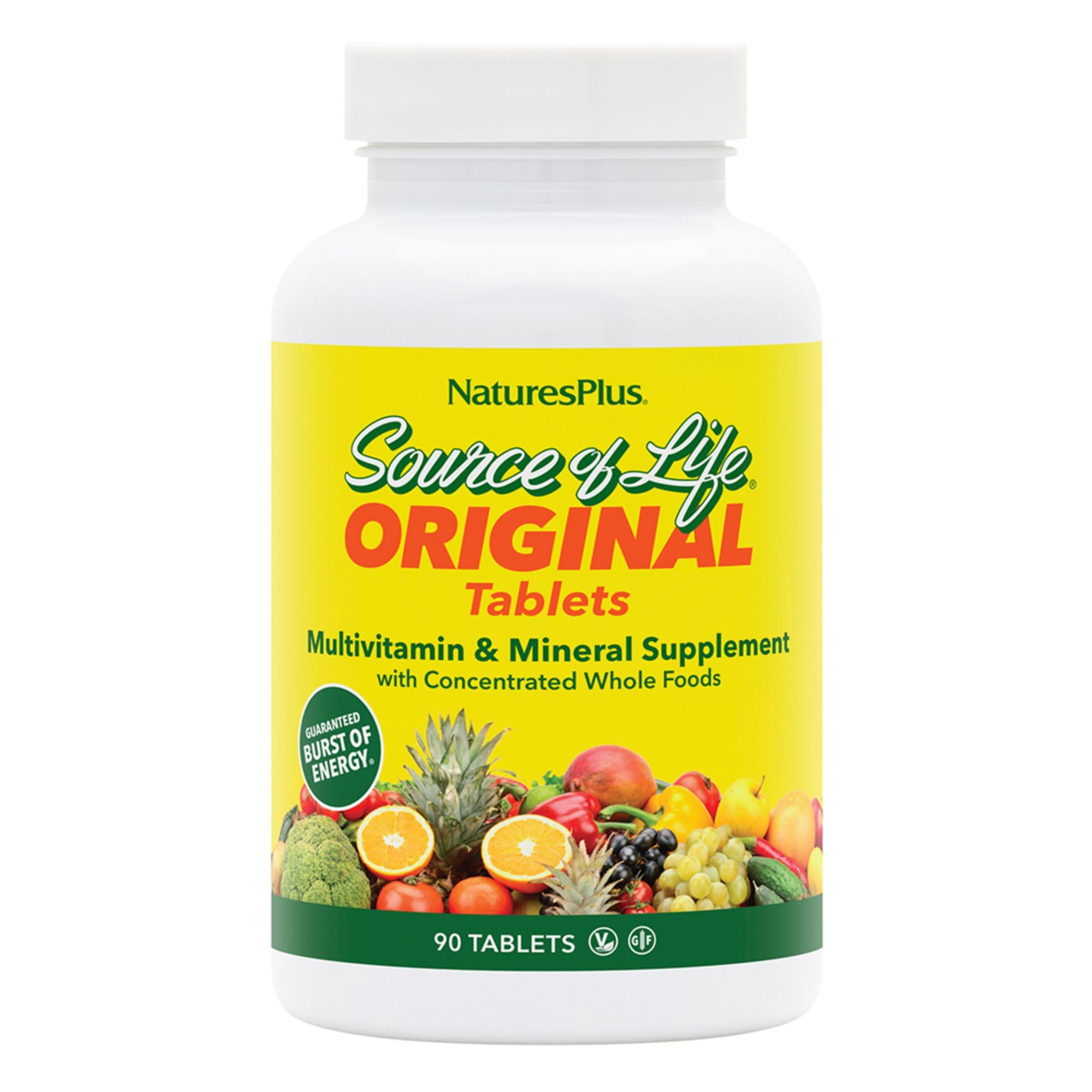 NaturesPlus Source of Life - 90 Tablets - Multivitamin & Mineral Supplement with Concentrated Whole Foods - Gluten Free, Vegetarian - 30 Servings NaturesPlus Au supplements